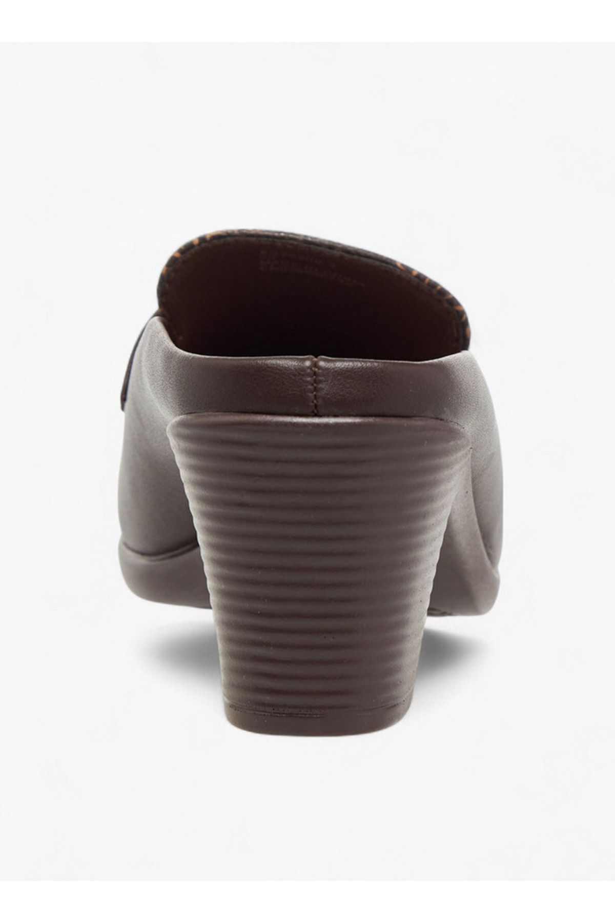 Flora Bella by Shoexpress-Textured Slip-On Mules with Metal Accent and Block Heels 5