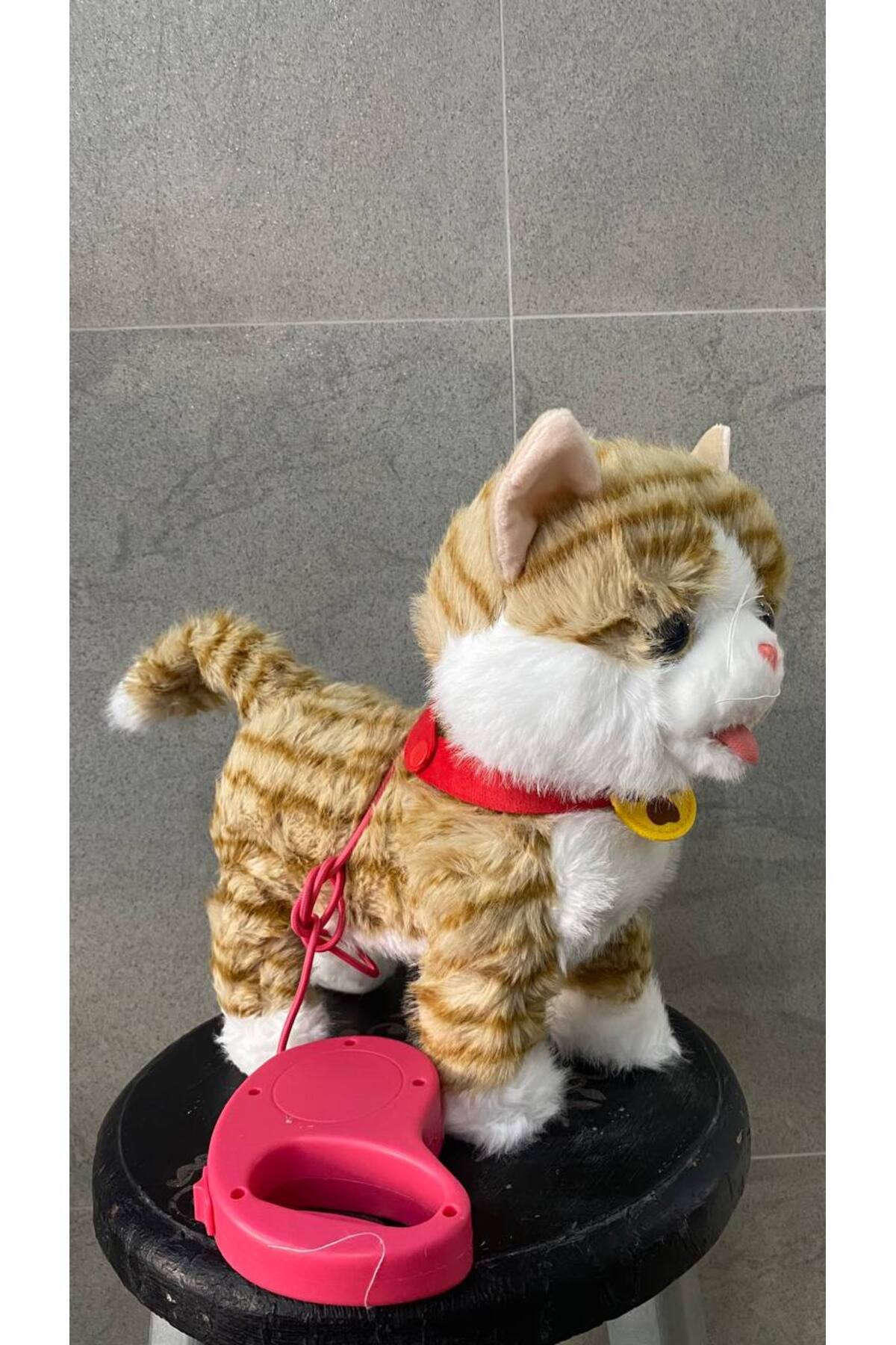 Magicway Şarjlı Müzikli Yürüyen Miyavlayan Yalayan Kuyruk Başını Sallayan Ses Kaydını Tekrarlayan Peluş Kedi fotoğrafı 2 (önizleme)
