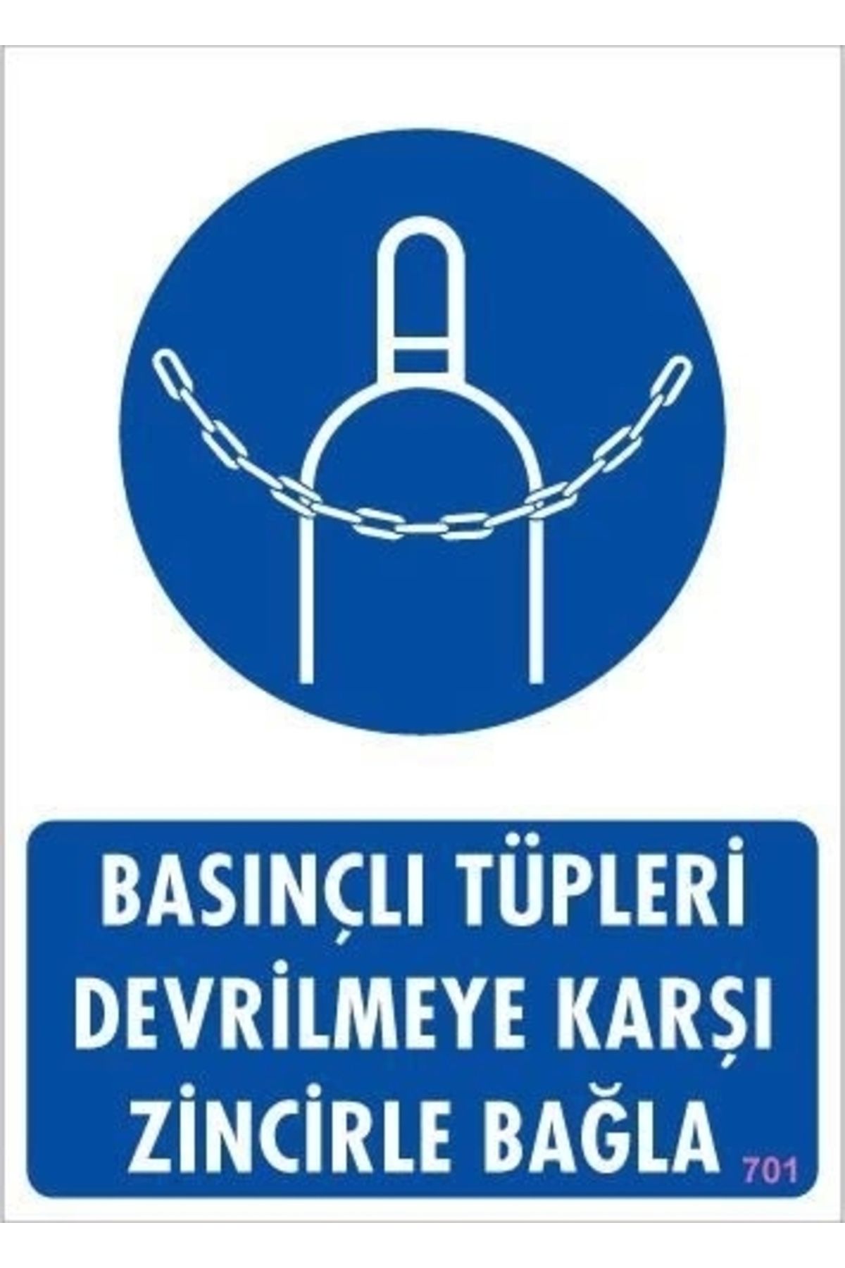 PRATİKOBA-Warning Sign for Pressure Tubes Anti-Tip with Chain 25X35 Code: 701 1