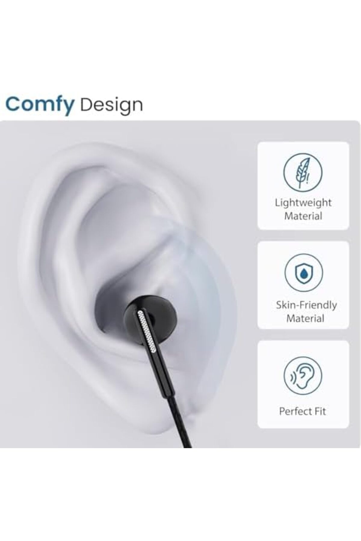 Generic-Wired Stereo Earphones with 3.5mm Plug - Hi-Fi Sound, Noise Isolation, Built-in Microphone, Nylon Br 5
