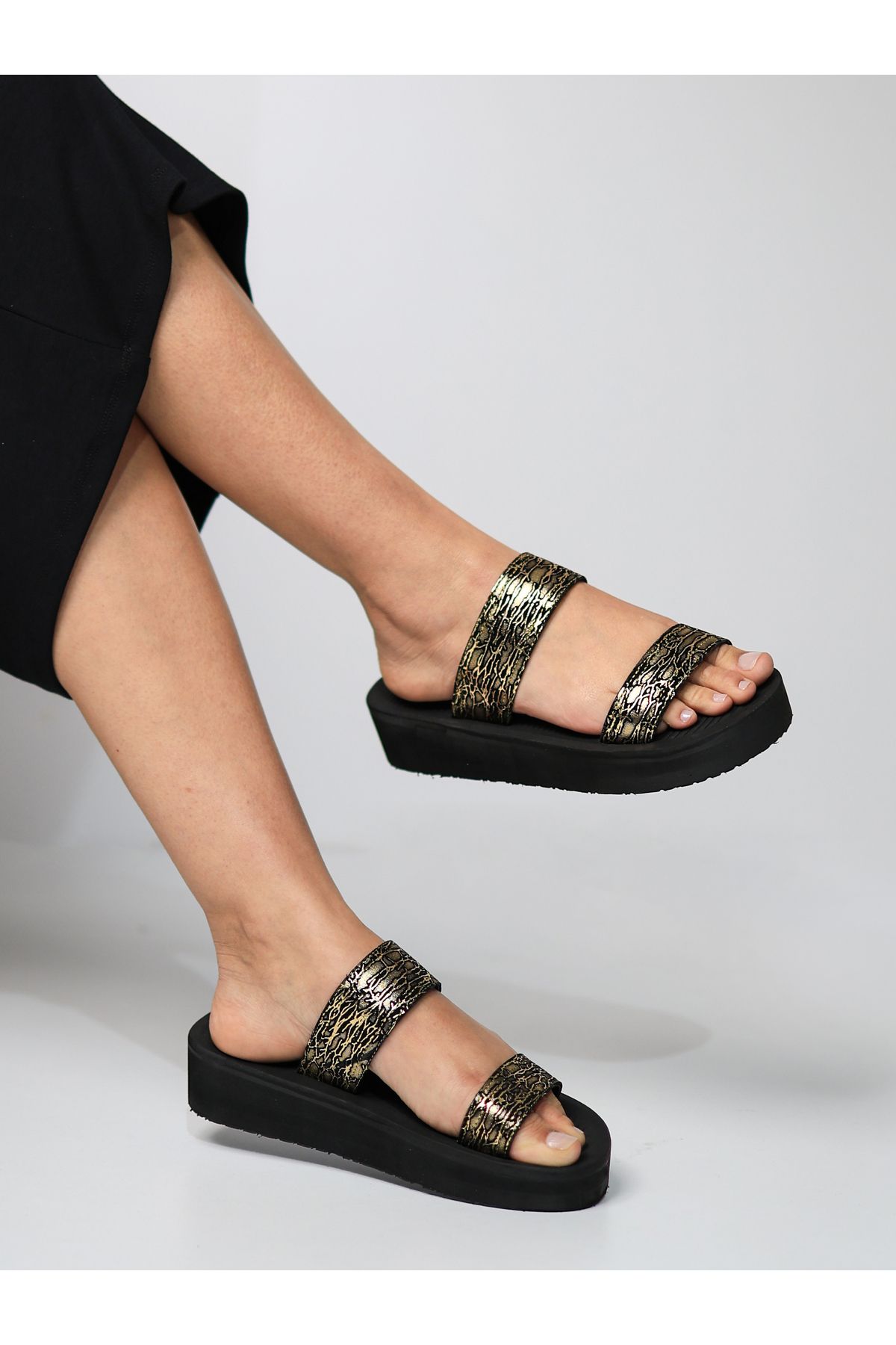 HANOX-Gloria Printed Eva Sole Wedge Heel Women's Beach Slippers (4.3) cm 4