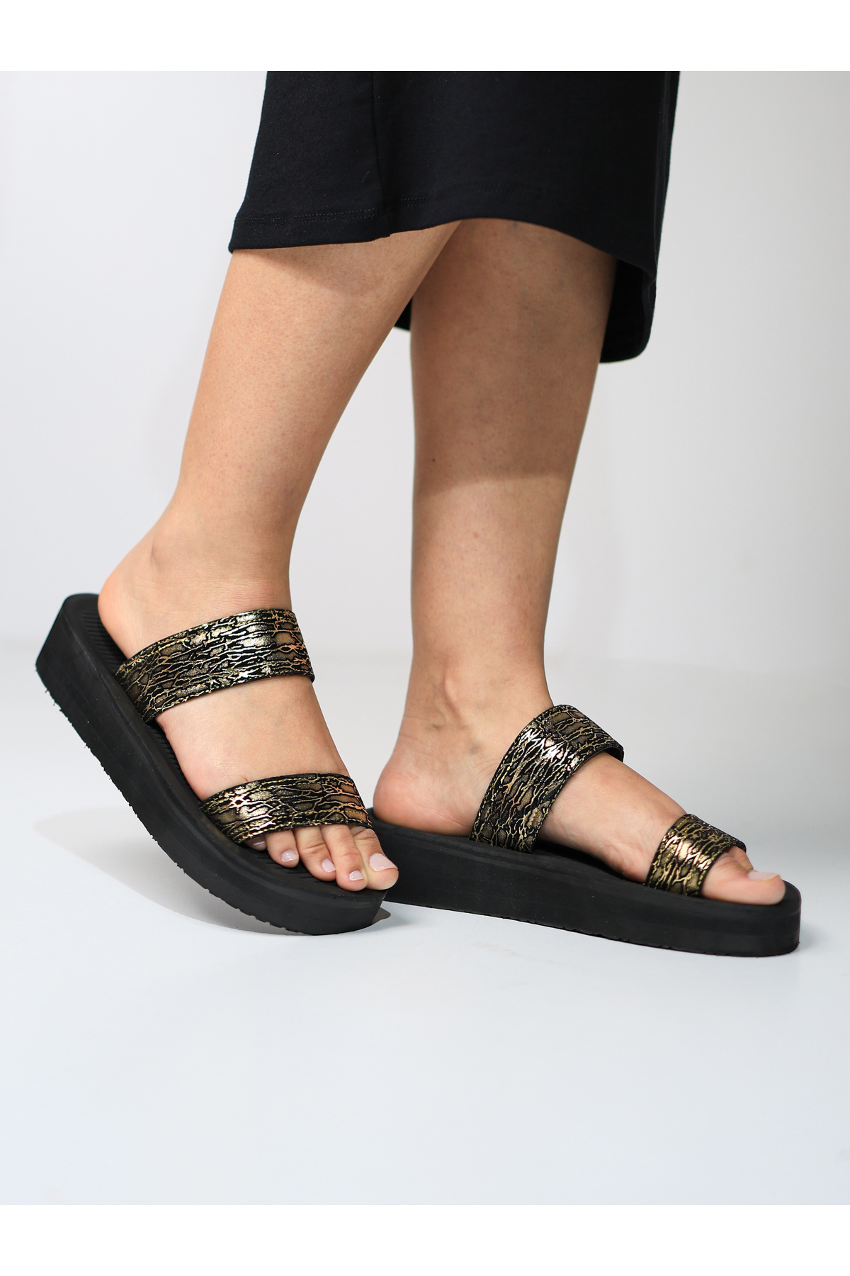 HANOX-Gloria Printed Eva Sole Wedge Heel Women's Beach Slippers (4.3) cm 1