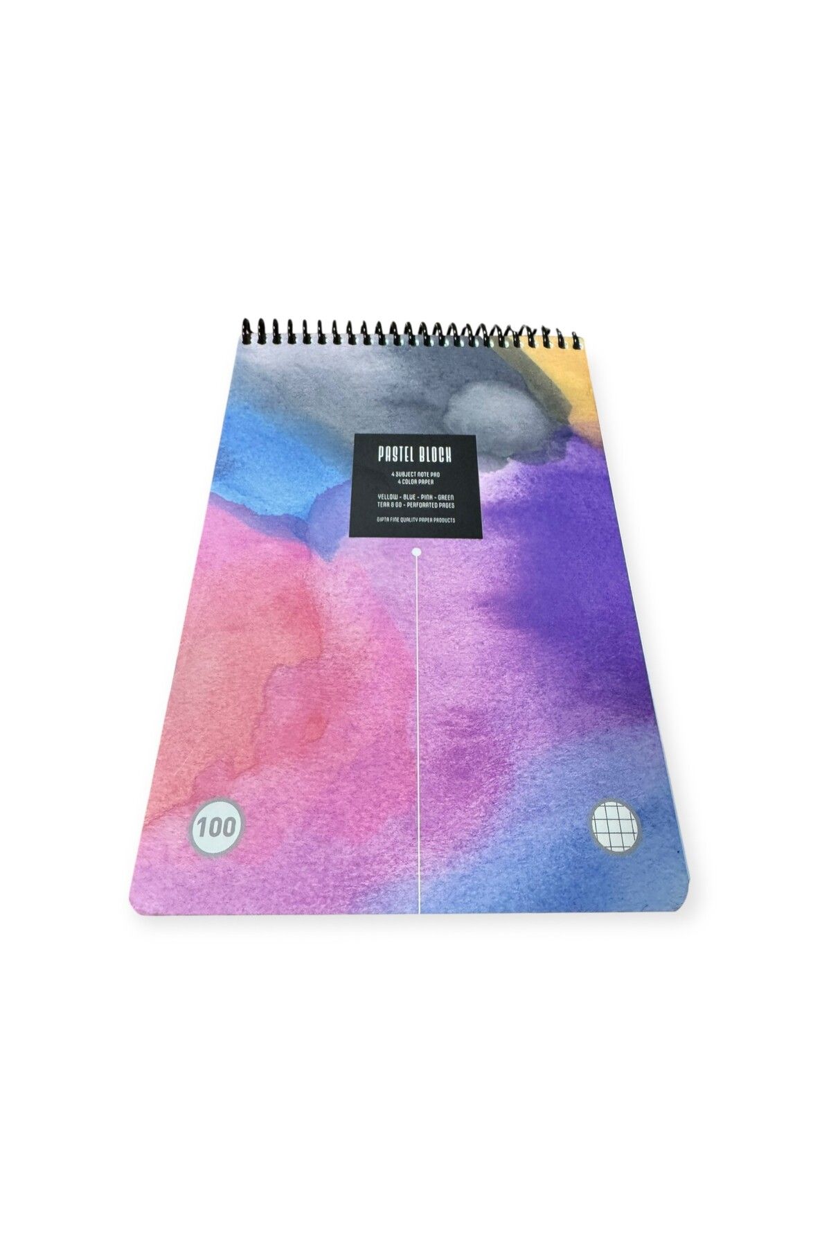 Polin-Pastel Block A5 Notepad, 100 Sheets Checkered, Colorful Design 4