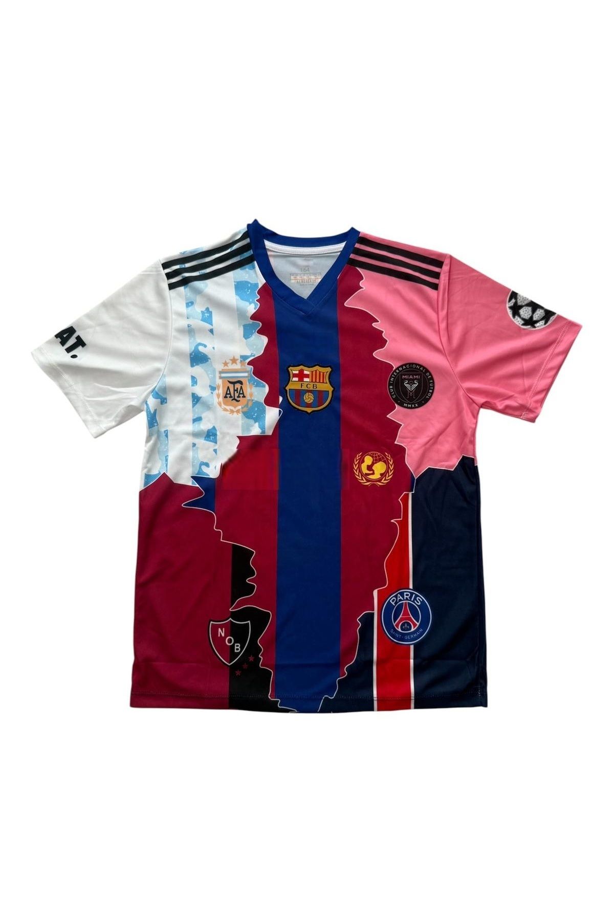 TETYS-New Design Custom Mix Series High Quality-Li̇onel-M.E.S.S.İ-10-Full Sets Common Set of 2 Child Jersey 4