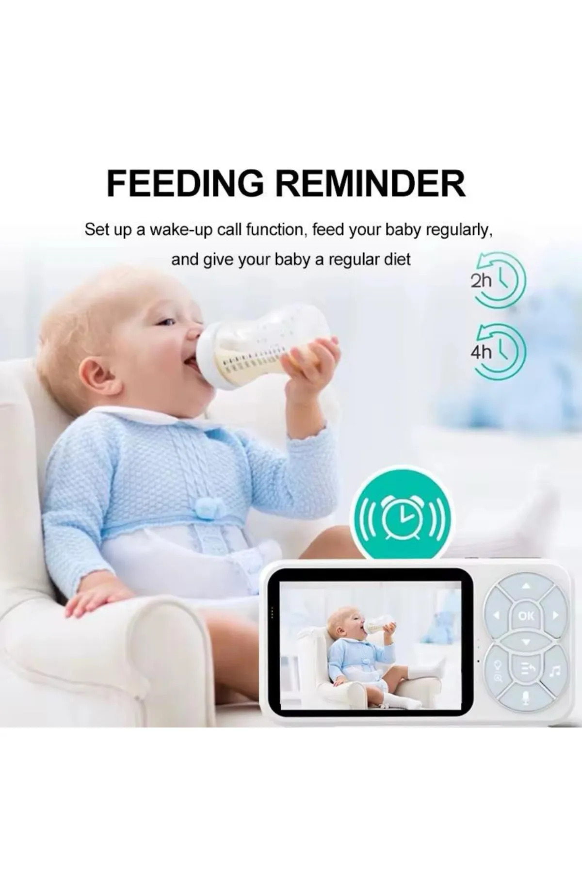 Fillikutum HD Gece Görüşlü Bebek Kamerası – Monitörlü, 2 Yönlü Ses, RGB Işıklı, Kumandalı Ekranlı Sistem fotoğrafı 6 (önizleme)