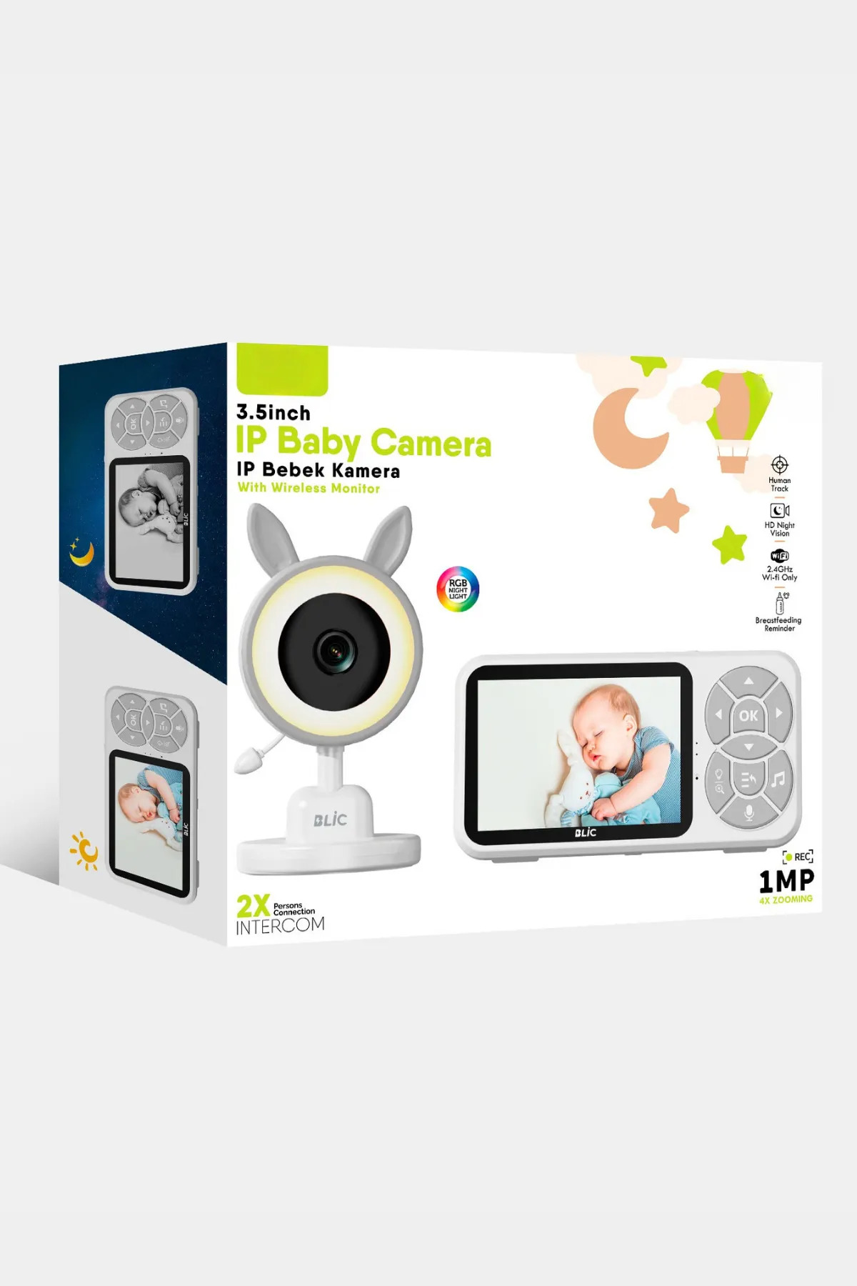 Fillikutum HD Gece Görüşlü Bebek Kamerası – Monitörlü, 2 Yönlü Ses, RGB Işıklı, Kumandalı Ekranlı Sistem fotoğrafı 4 (önizleme)