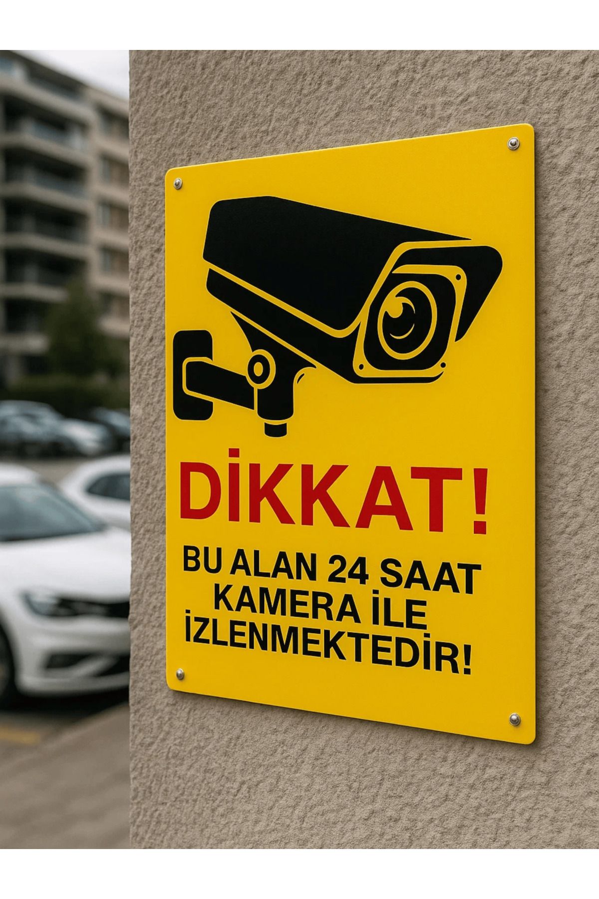 ünalgrup-Attention This Area Is Monitored 24 Hours by Camera Warning Sign (25X35 - Dekota Foam - Digital Printing) 2