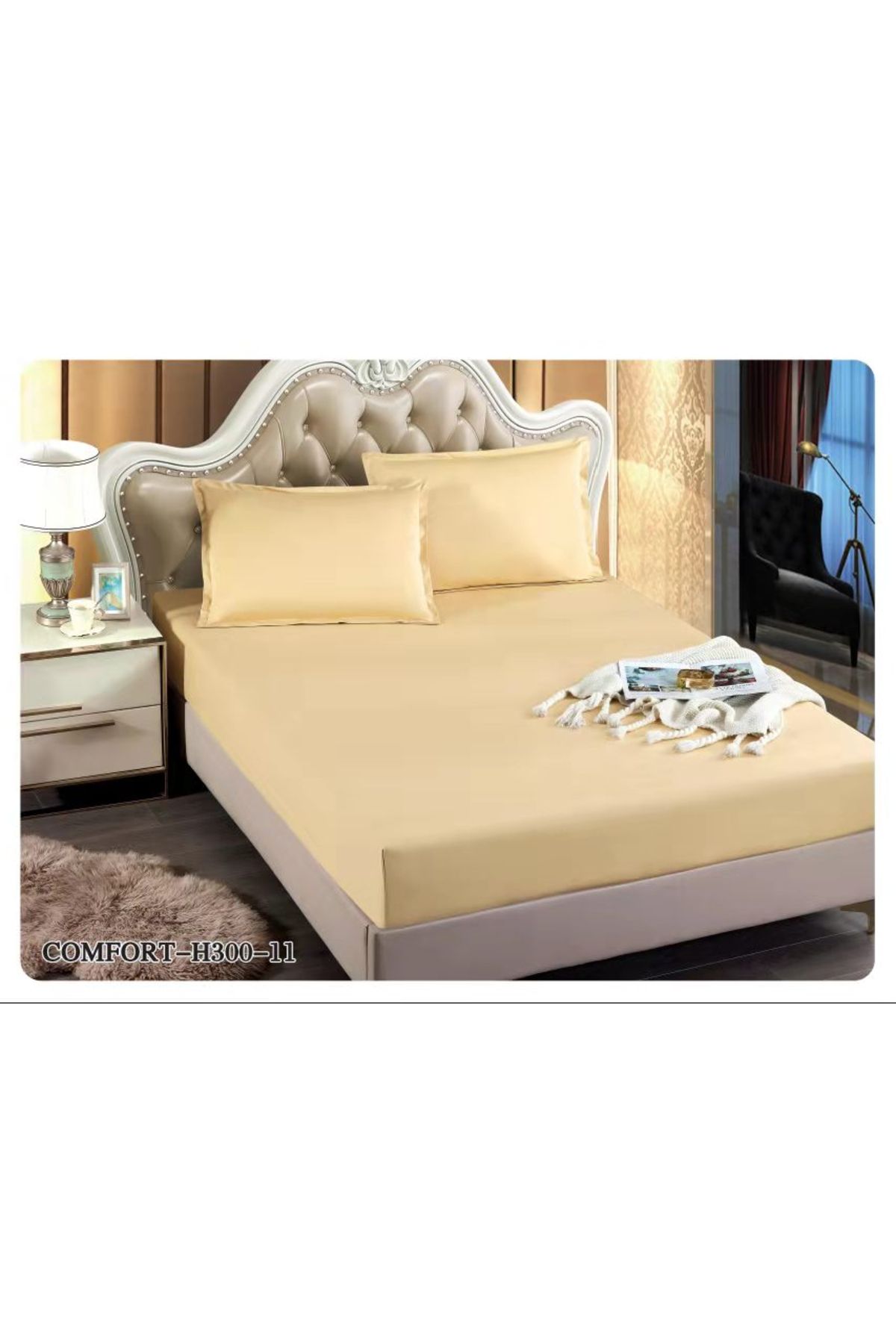 FIONNA.RO-Husa Cu Elastic Din Jersey Reiat 180x200cm - Butter 1