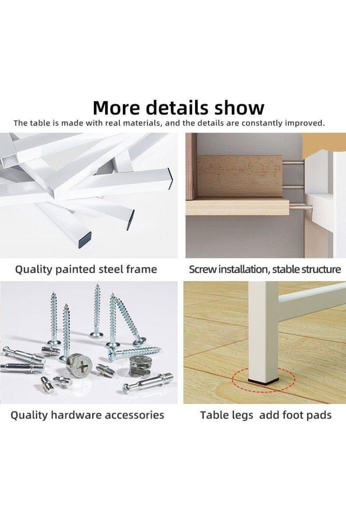 AGD-Modern Multipurpose Writing Desk Study Computer Gaming Desk with Bookshelf Storage Easy Assembly 7