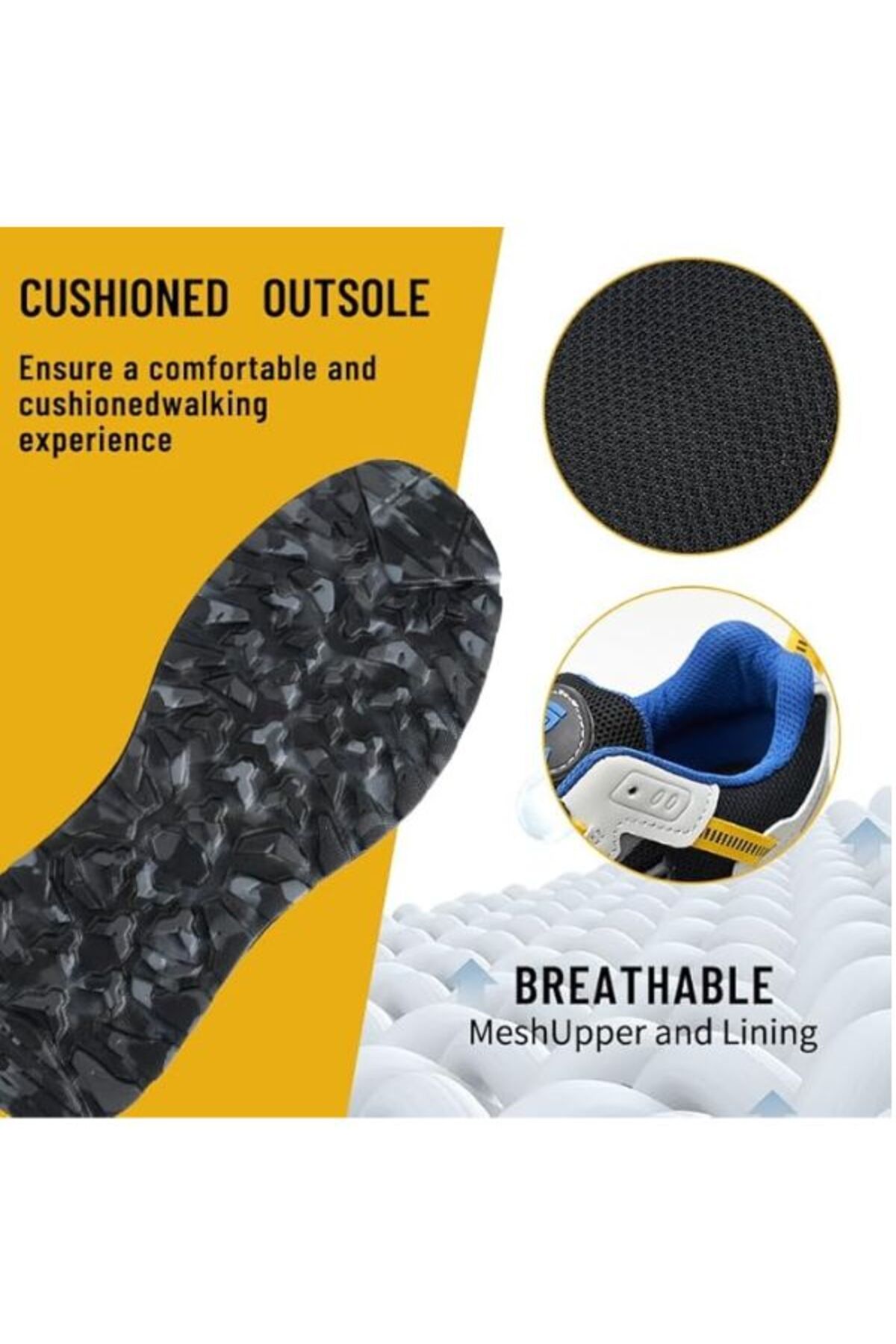 SLIMTA-Men's & Women's Extra Lightweight Mesh Safety Shoes Steel Toe Sporty Design for All Seasons 5