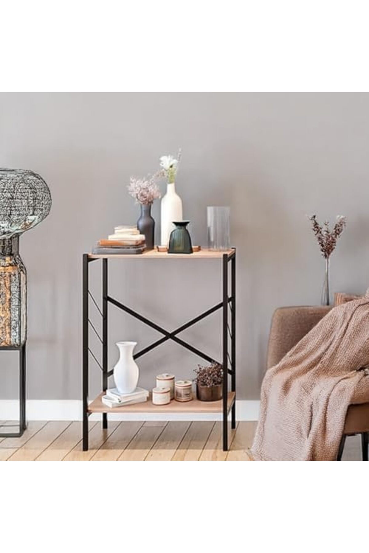 AGD-Coffee Corner, Side Table, 3 Multipurpose Shelves to Display and Organize Your Needs - Wooden 4