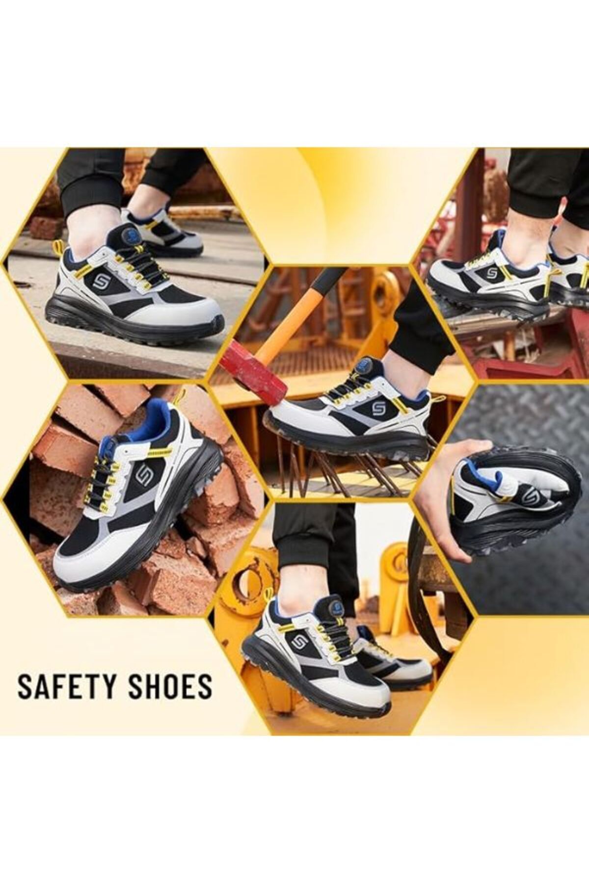 SLIMTA-Men's & Women's Extra Lightweight Mesh Safety Shoes Steel Toe Sporty Design for All Seasons 7
