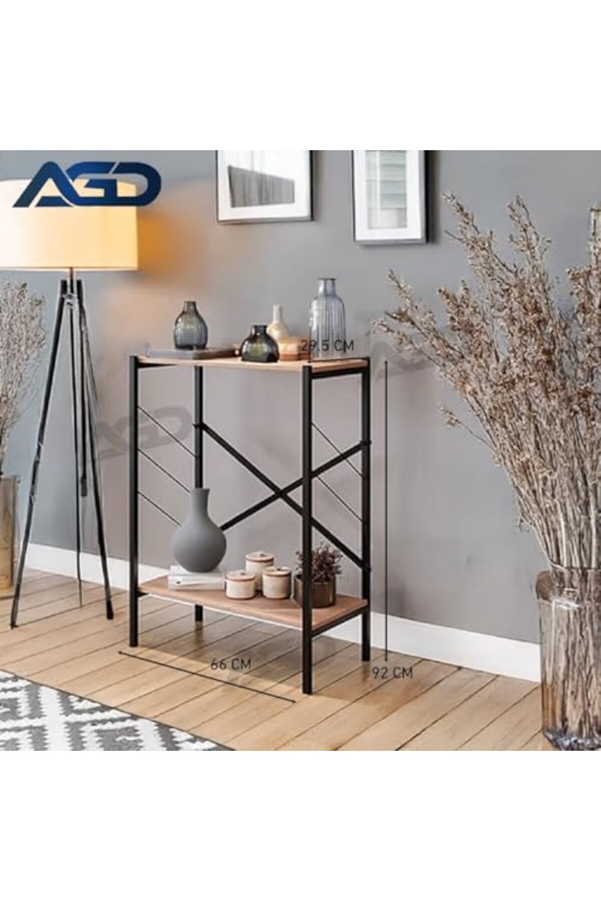 AGD-Coffee Corner, Side Table, 3 Multipurpose Shelves to Display and Organize Your Needs - Wooden 2