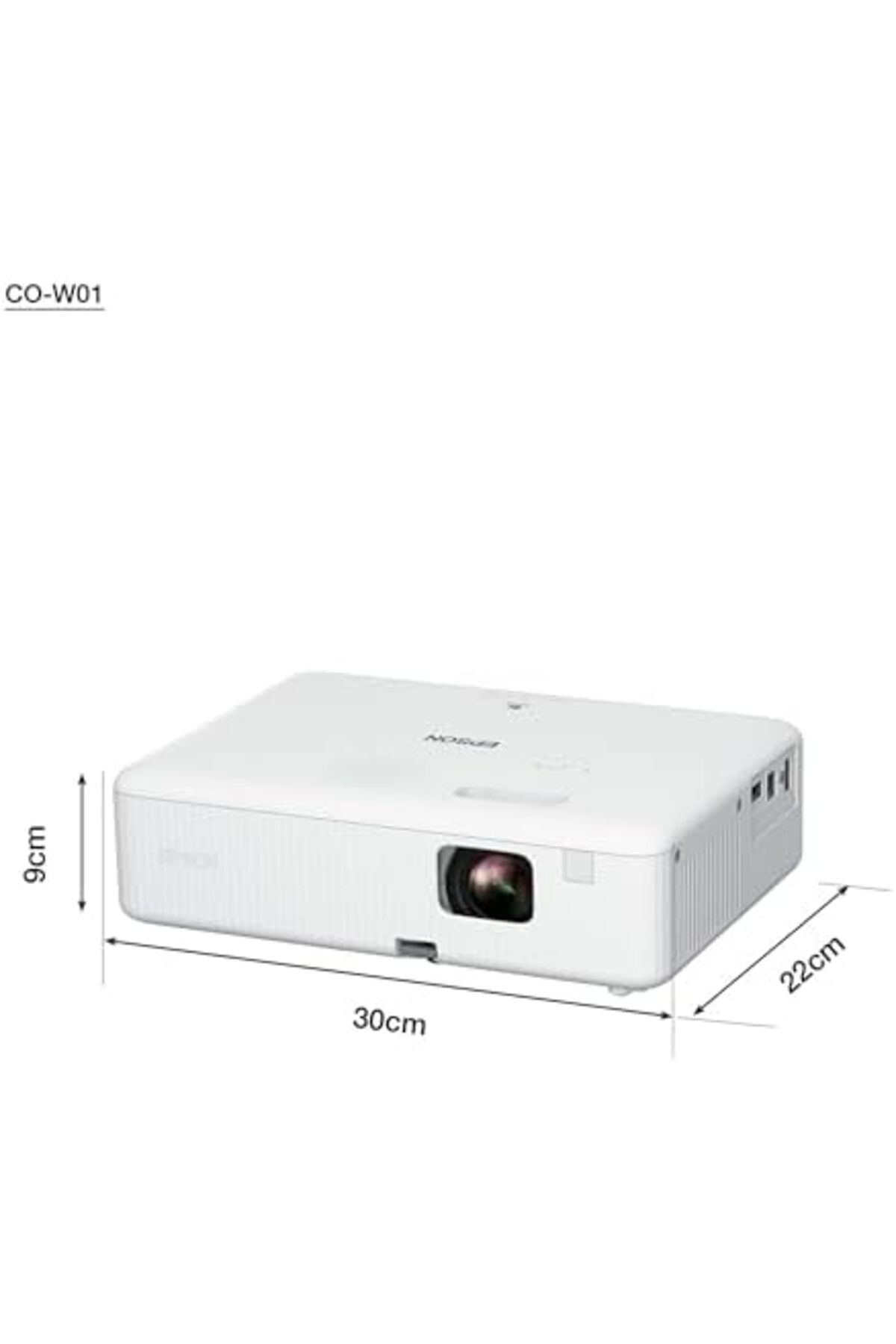 EPSON-CO-W01 WXGA Projector, 3LCD technology, 3,000 lumen brightness, 378 inches screen size, White, 8