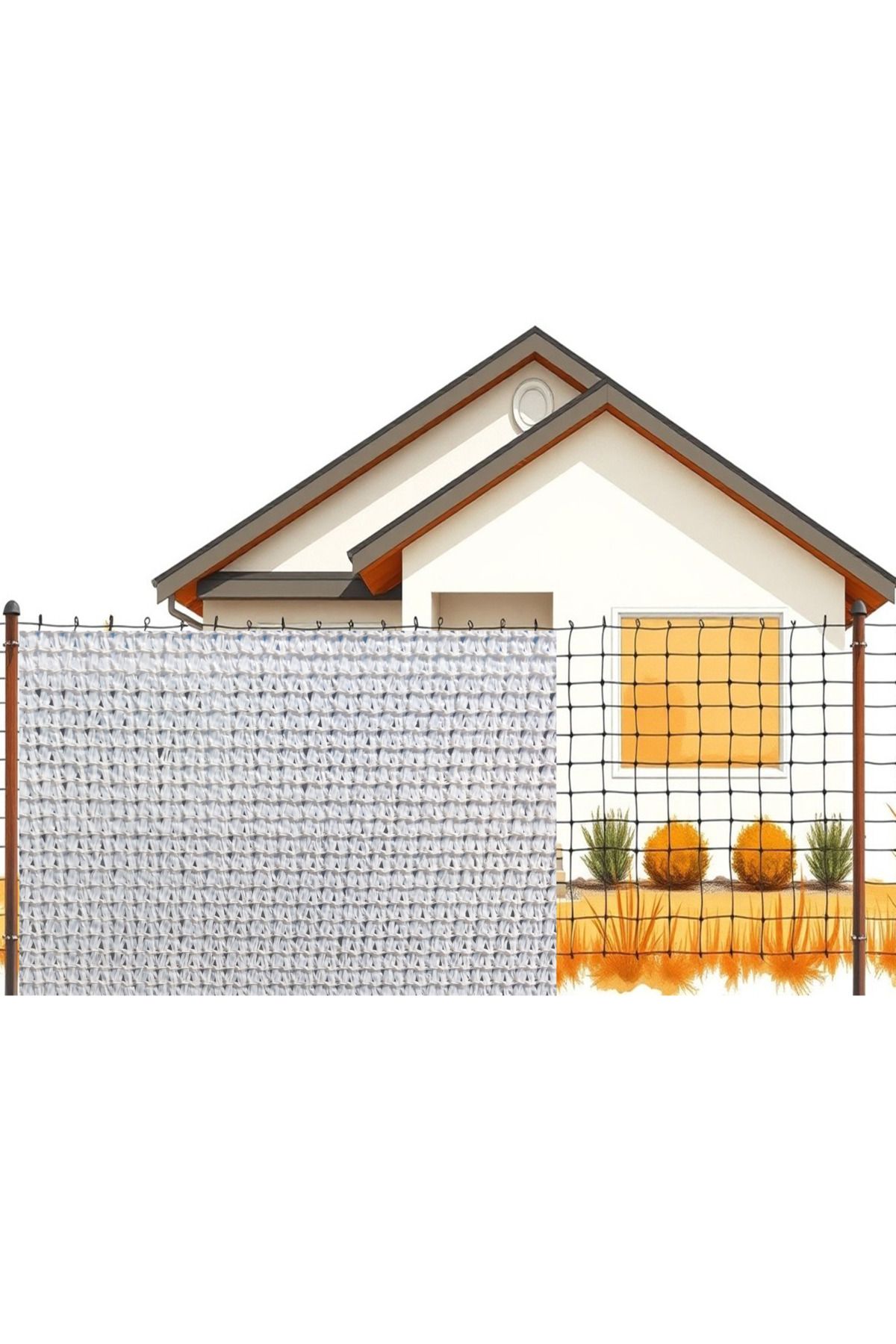 OEM-Fence shading net height 1 meter length 10 meters coverage degree 95% model PU01.1 cream color 3