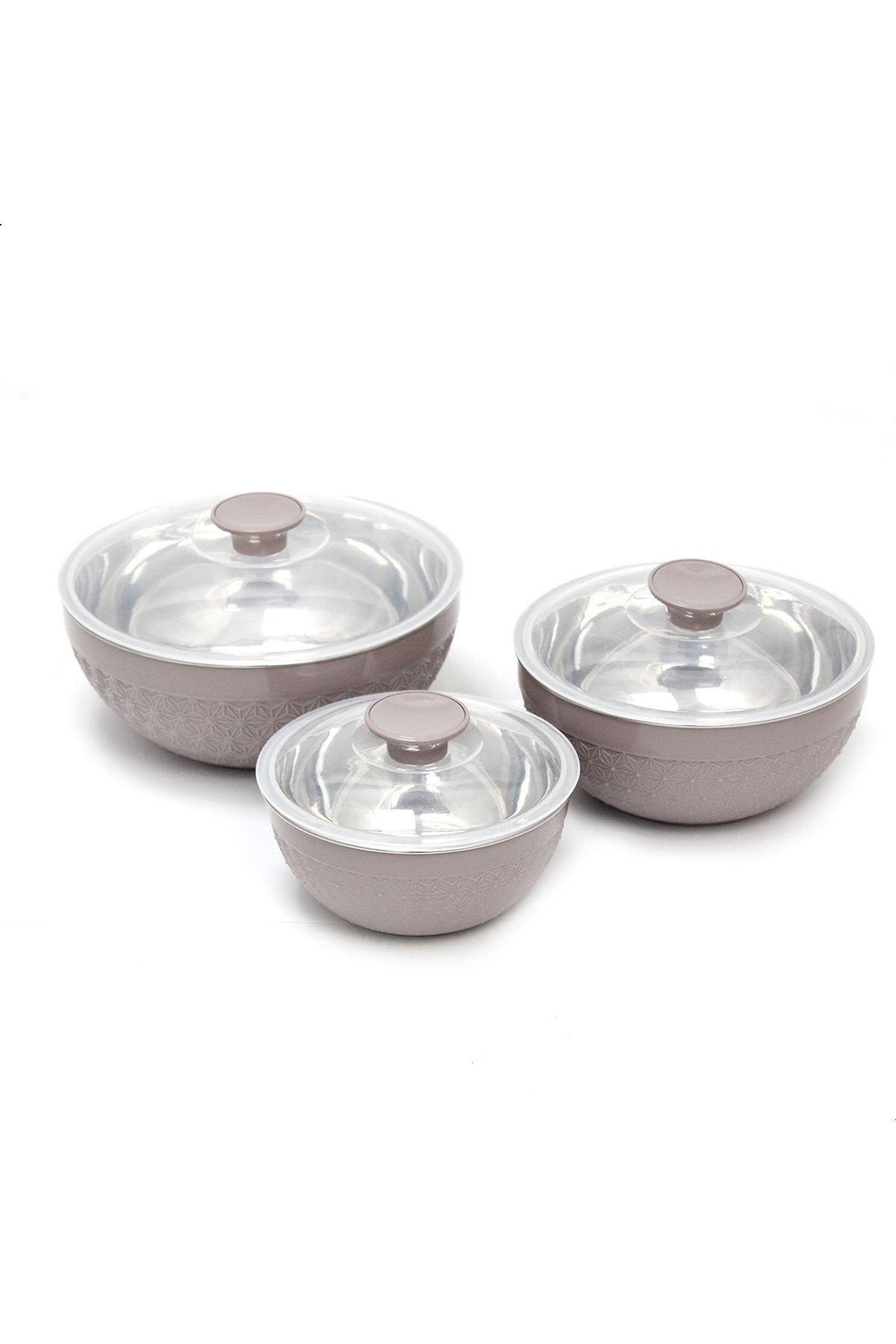 Axis-3pcs Insulated Mixing Bowl Set with Lids | 600ML, 1200ML, 1800ML | Steel Inner, Plastic Outer 4