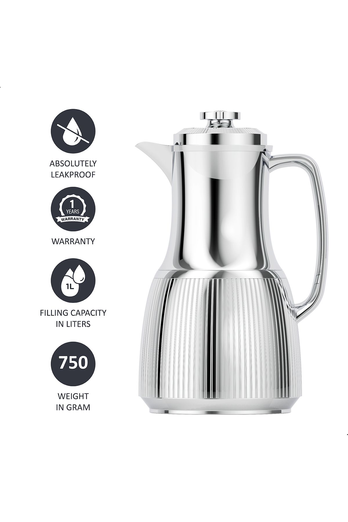 Blackstone-1 Liter Flask - Leakproof Button Locking Design, Lightweight Durable Flask for Hot & Cold Drinks 5