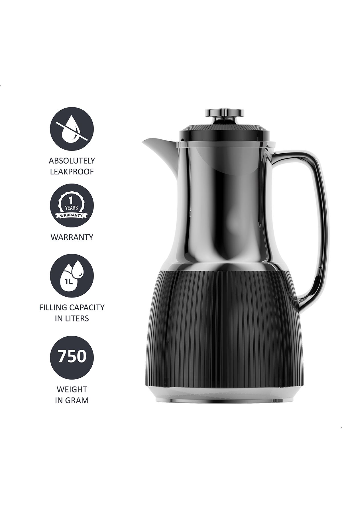Blackstone-1 Liter Flask - Leakproof Button Locking Design, Lightweight Durable Flask for Hot & Cold Drinks 5