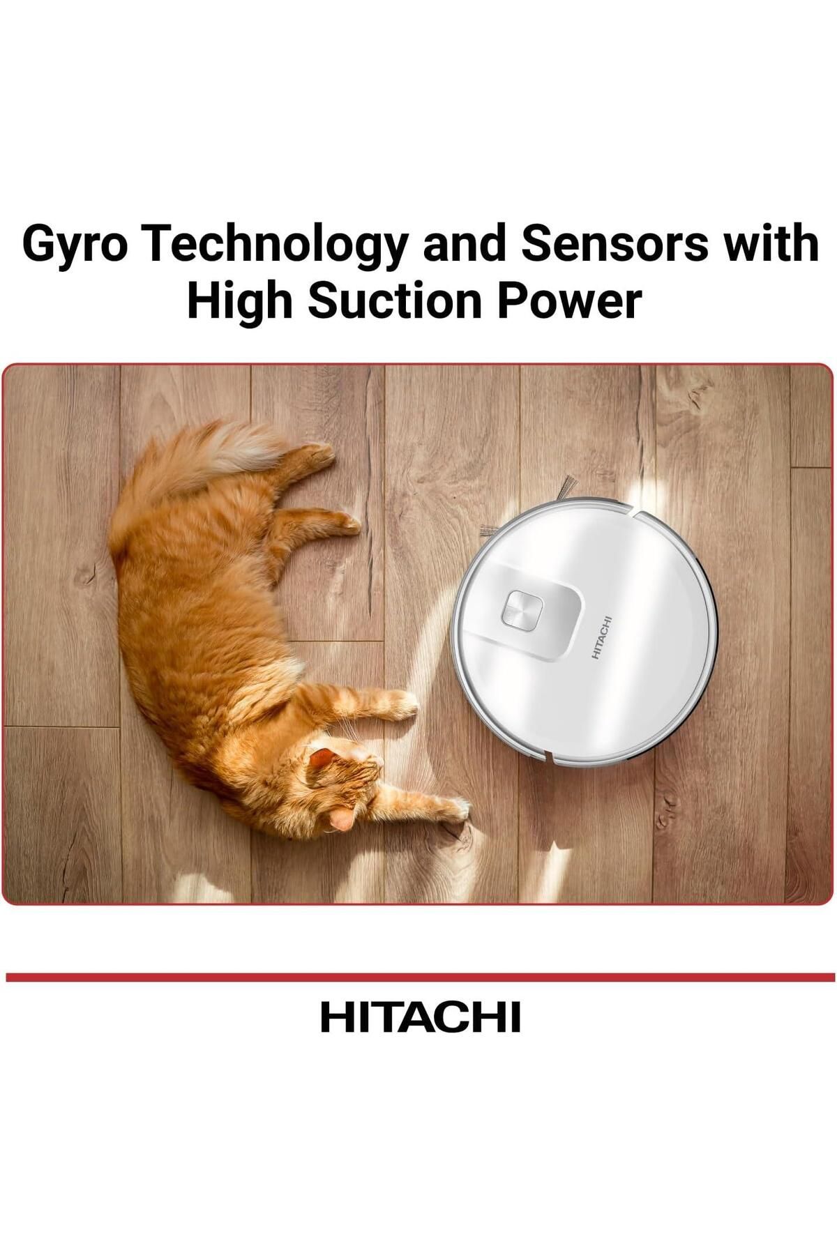 HITACHI-Robot Wet & Dry Vacuum Cleaner with WiFi Control White RVX15N 5