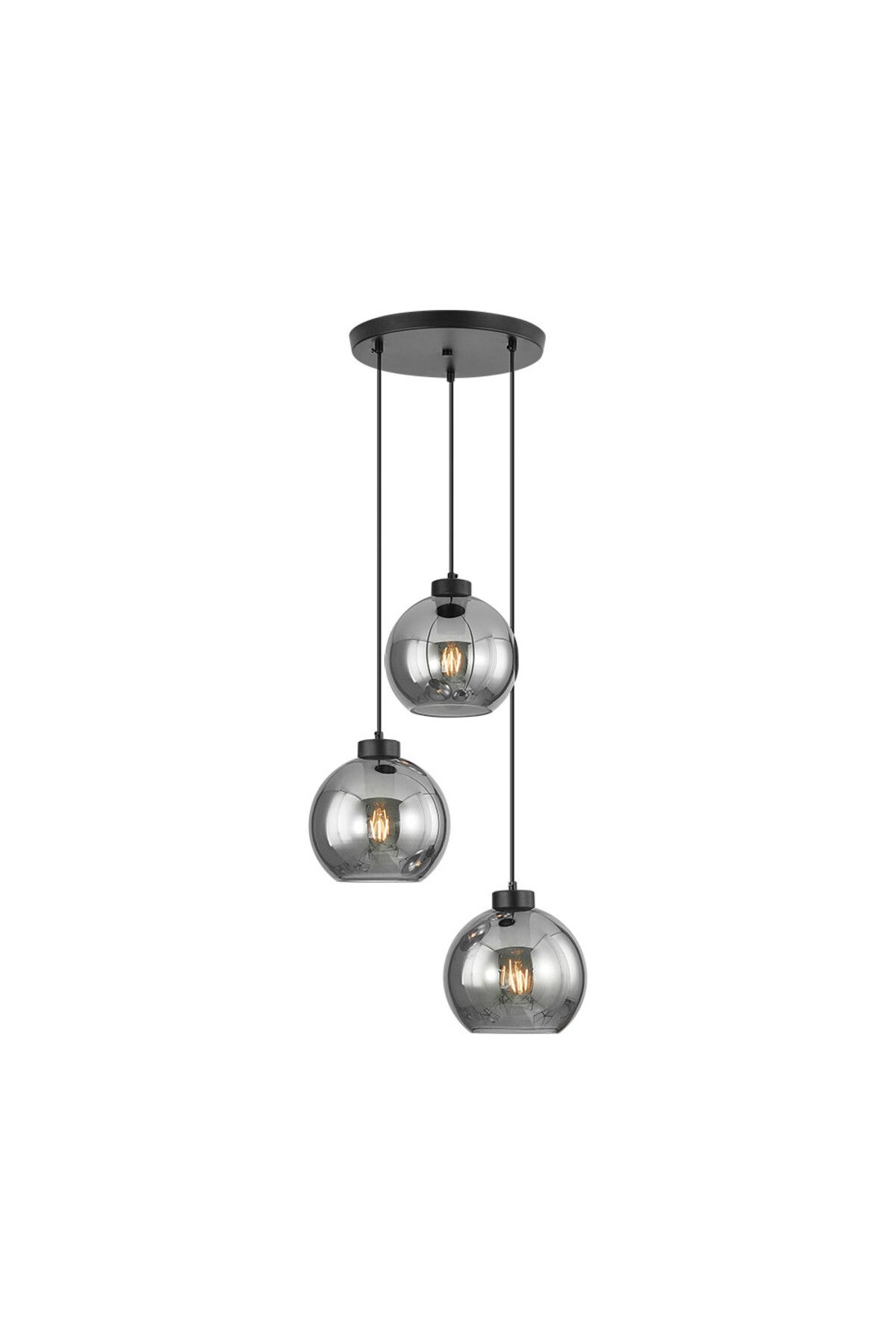 Braytron-Candelabru BR-BV01-00051, 3xE27, fumuriu+negru, IP20, 1
