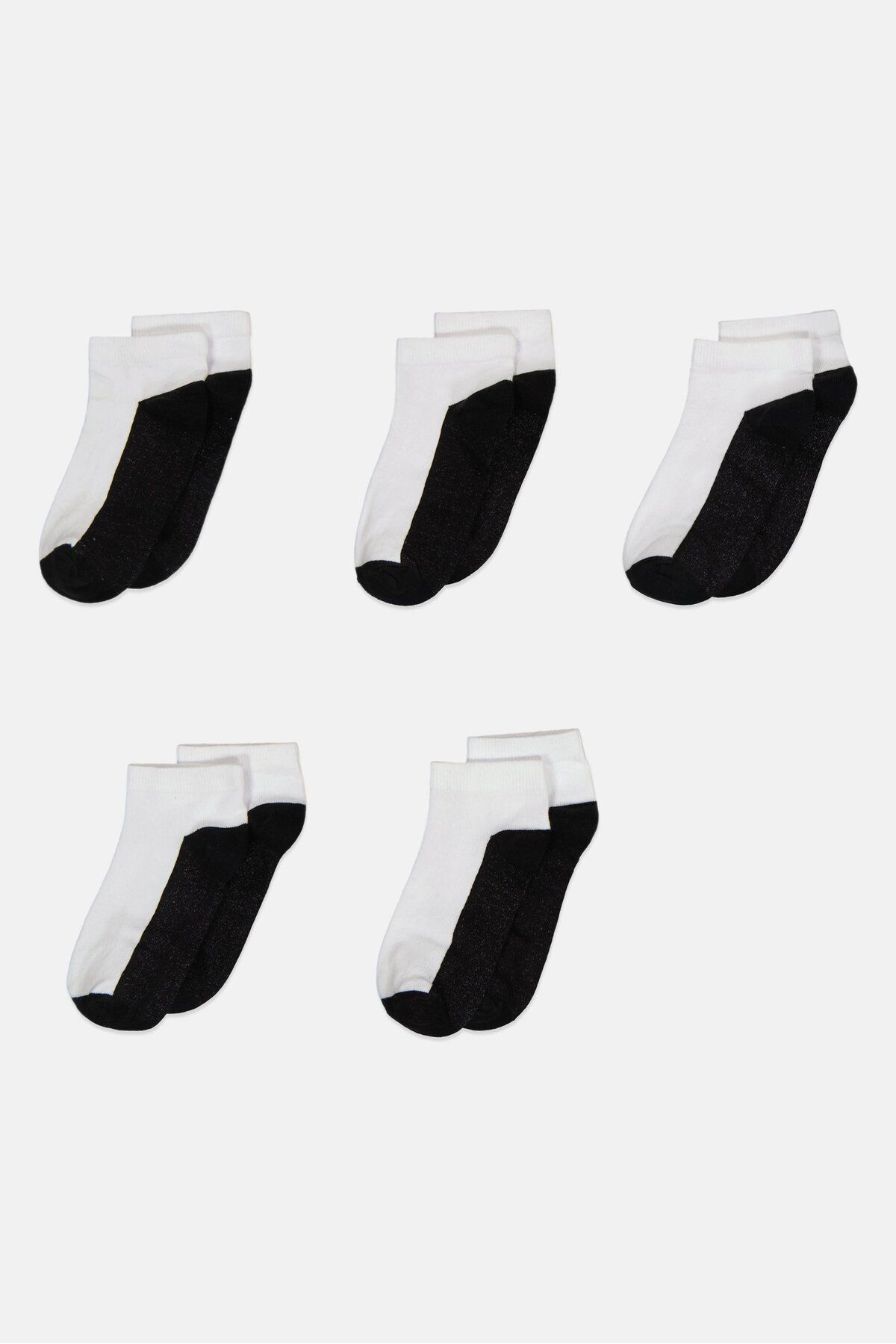 Bebe-Kids Girl 5 Pairs Ribbed Ankle Socks, Multicolor 3