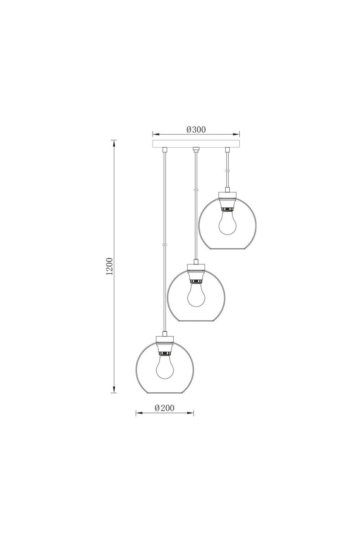 Braytron-Candelabru BR-BV01-00051, 3xE27, fumuriu+negru, IP20, 4