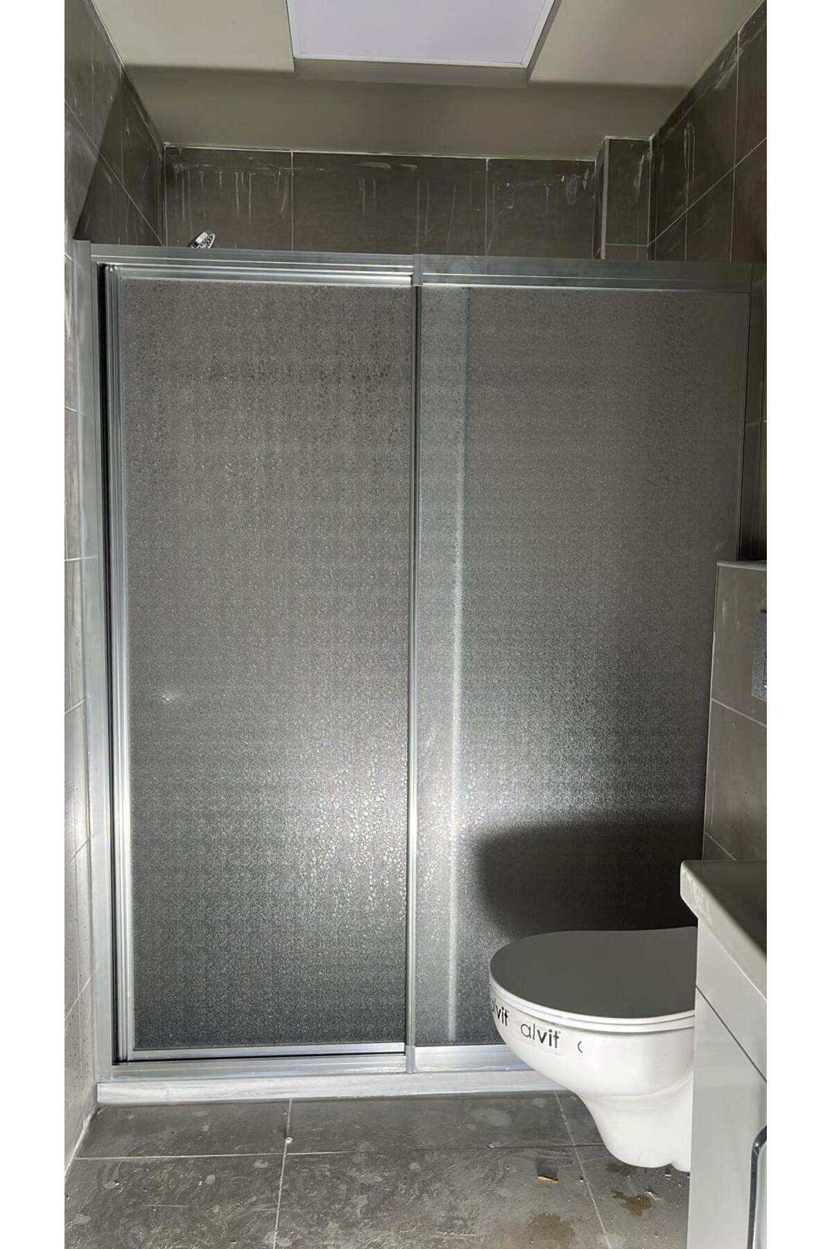 Straight Between Two Walls Bella Mica 1 Fixed 1 Pop Up Shower Cabin Chrome Color