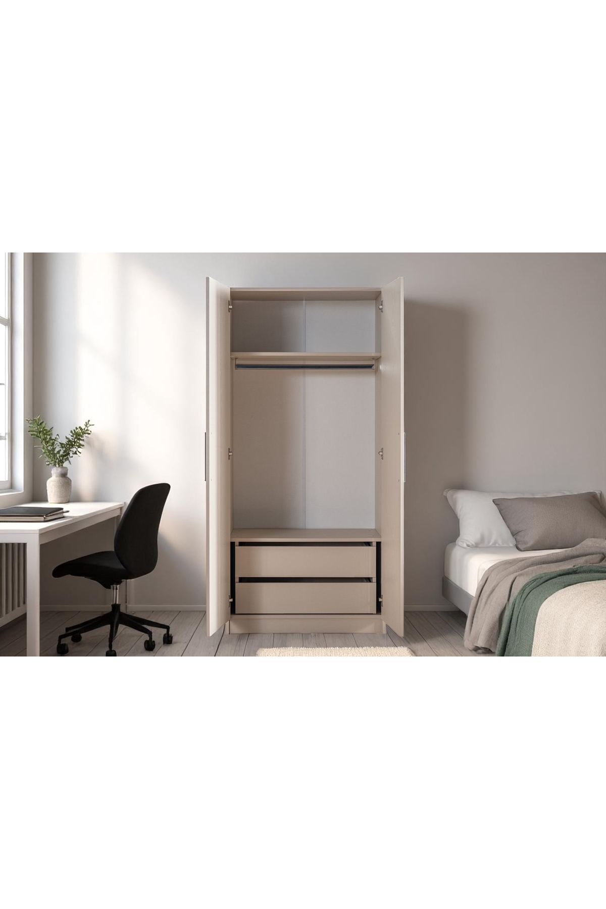 Vivense Strada Genç Odası Gardırobu, 2 Kapaklı fotoğrafı 3 (önizleme)