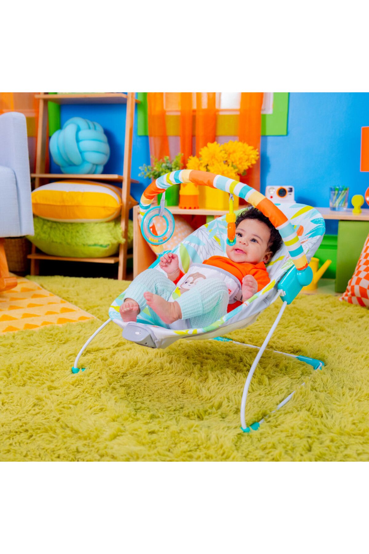 Bright Starts-Rainforest Vibes Vibrating Bouncer, 0 - 6 Months 3