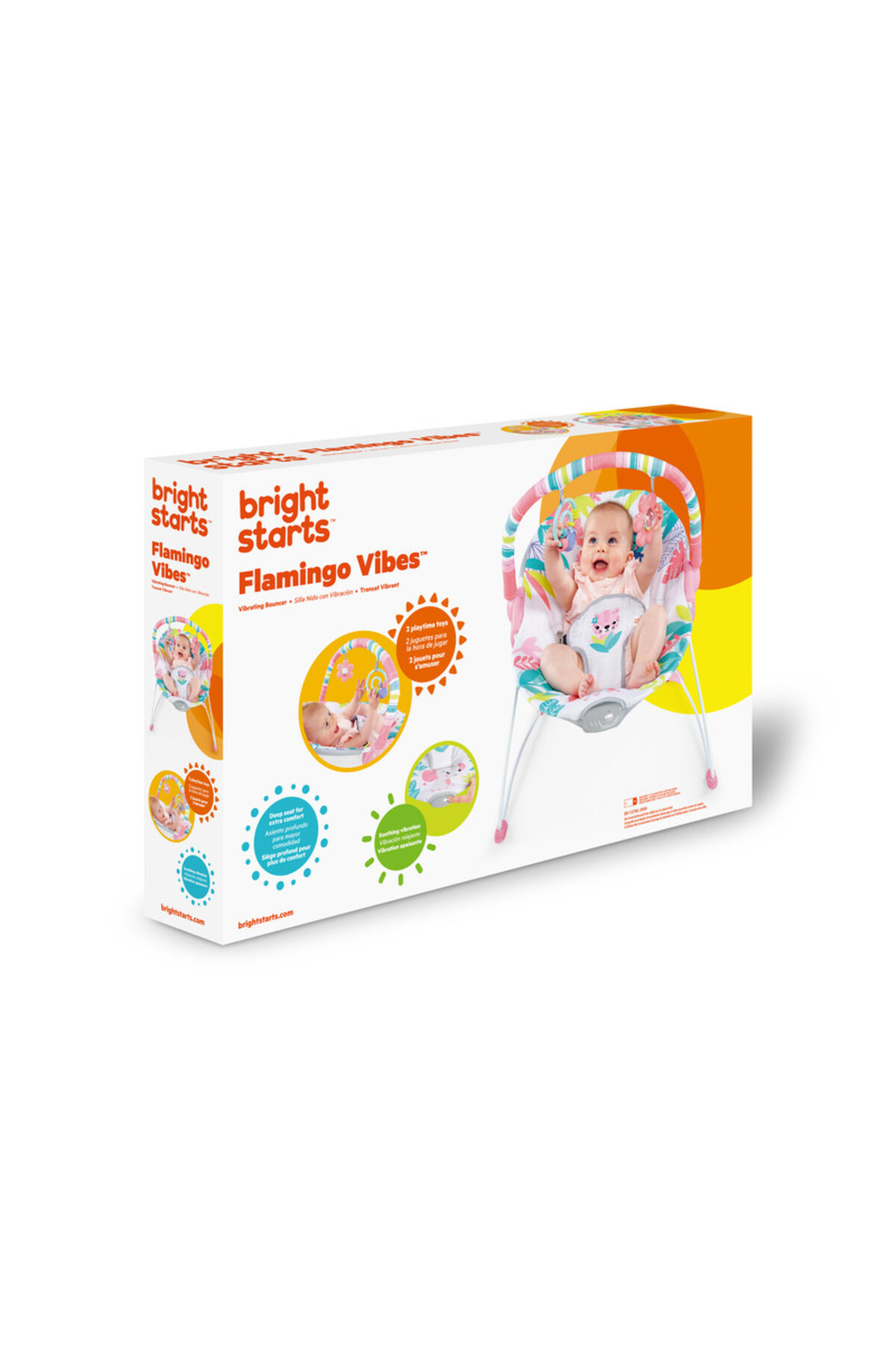 Bright Starts Flamingo Vibes Vibrating Bouncer, 0 - 6 Months- Trendyol