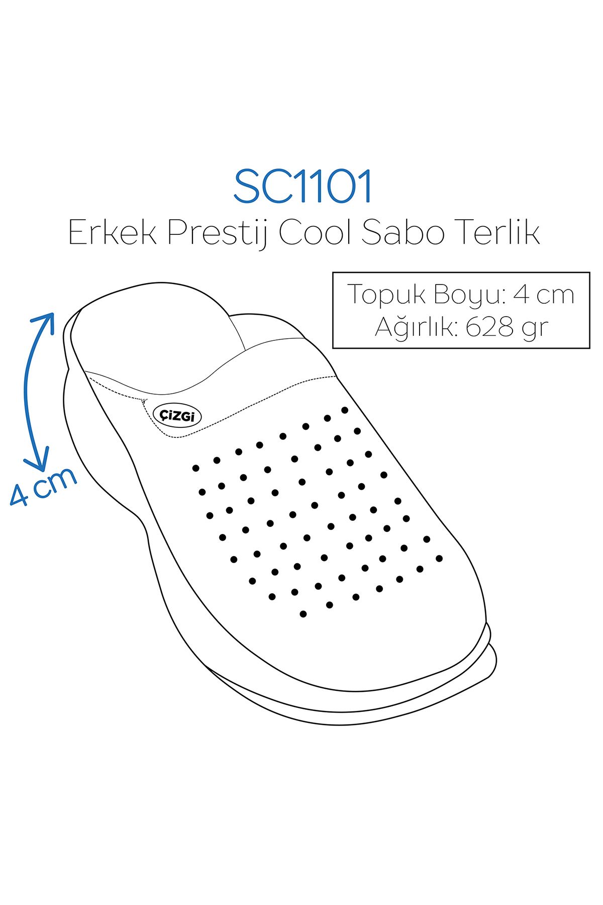 ÇİZGİ MEDİKAL-Μαύρες ανδρικές παντόφλες Prestij Cool Sabo Ορθοπεδικές Παντόφλες Νοσοκομείου Γιατρού Νοσοκόμας 6