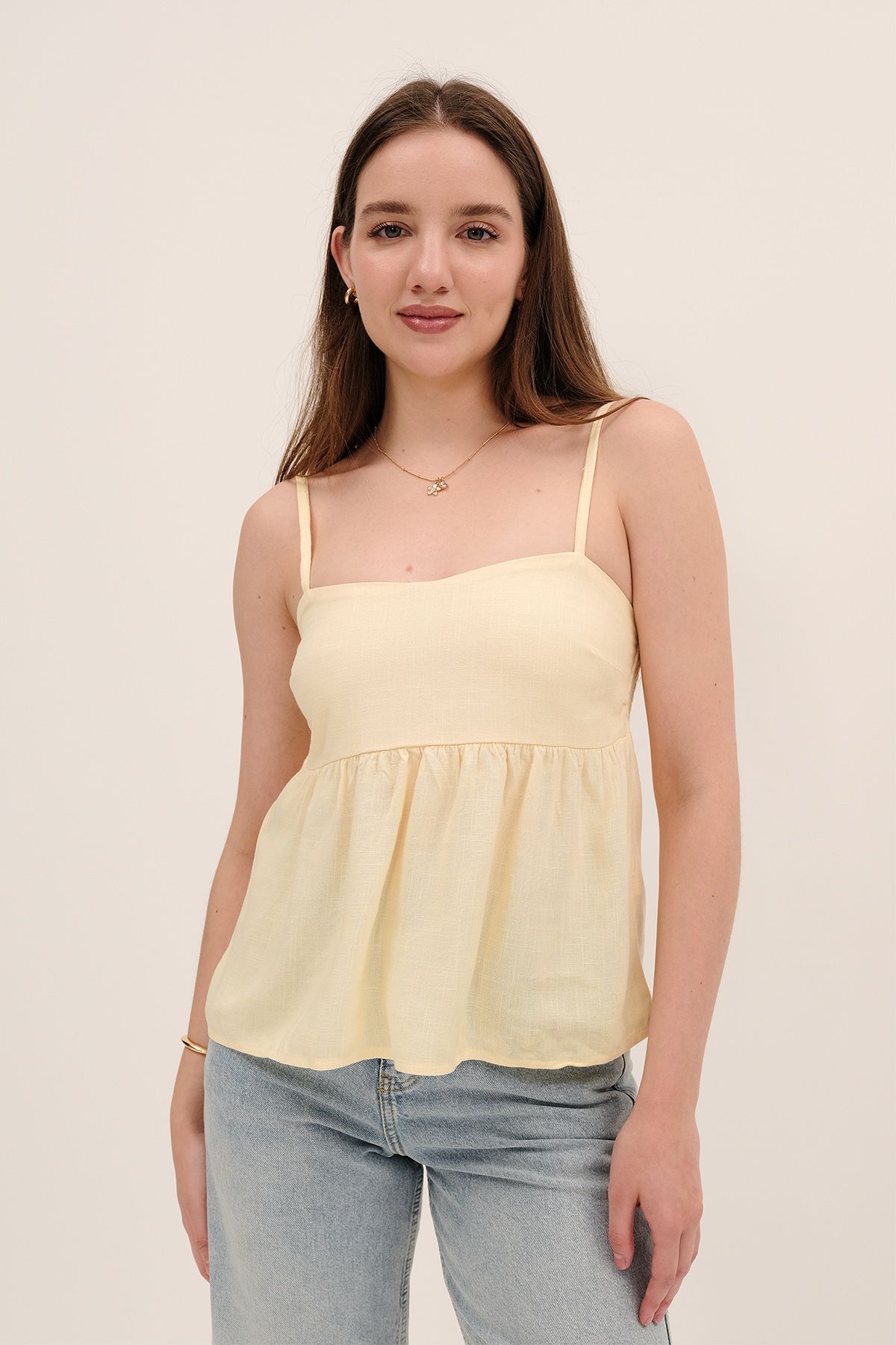 Addax-Linen Blended Thread Strap Tank Top A17133-H11 4