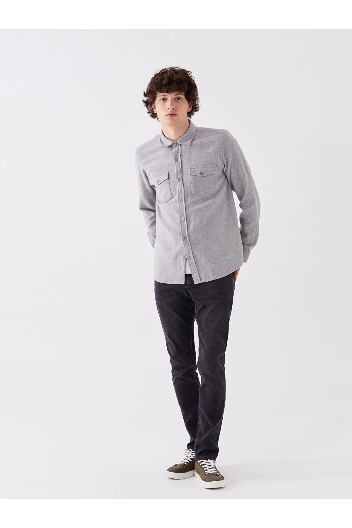 ال سی وایکیکی شلوار جین مردانه اسلیم فیت آنتراسیت 750 مدل LCW Jeans