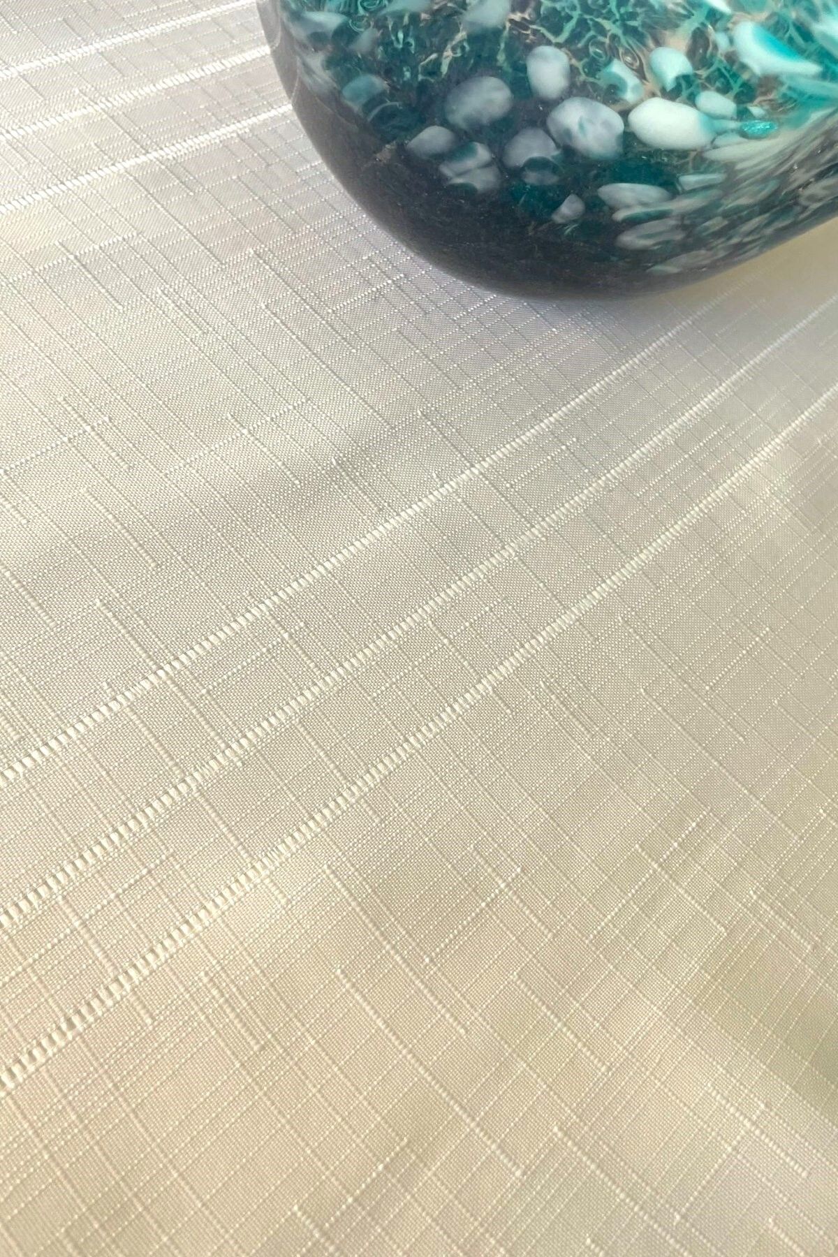 Zeria Home-New Linen Patterned, Worry-Free Stain-Proof Linen Colber Table Cloth 160 X 220 and 140 X 180 5