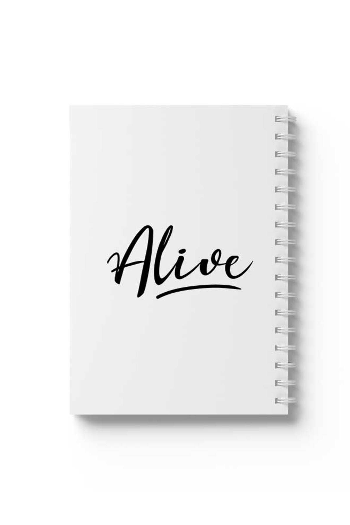 LOWHA-Spiral Notebook with Front and Back Hard Covers Featuring Alive Design 1