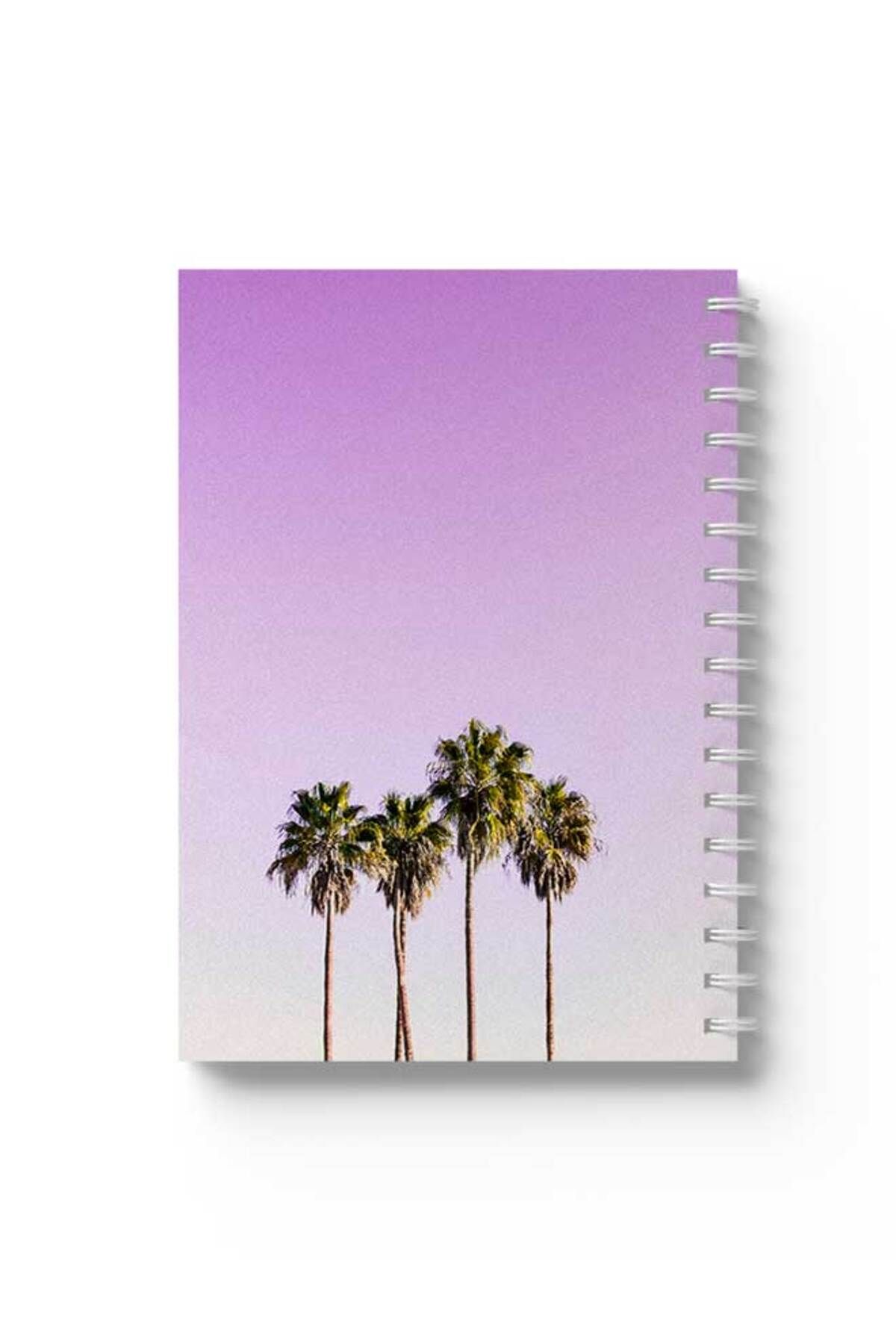 LOWHA-Spiral Notebook with Front and Back Hard Covers Featuring Palms Design 1