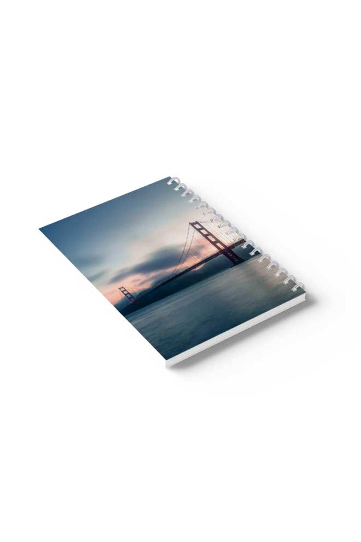 LOWHA-Spiral Notebook with Front and Back Hard Covers Featuring Golden Gate Bridge Design 6