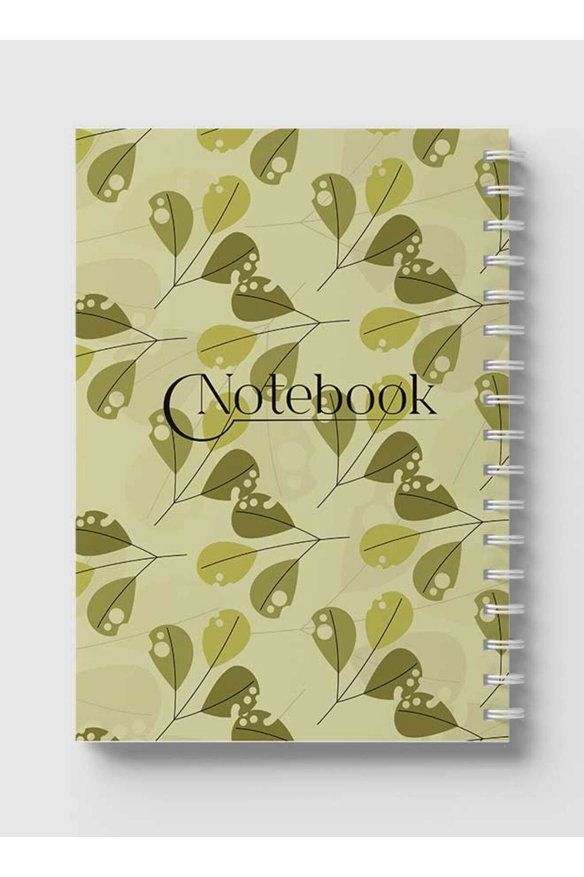 LOWHA-Spiral Notebook with Front and Back Hard Covers Featuring Classical Theme Leaf Design 5