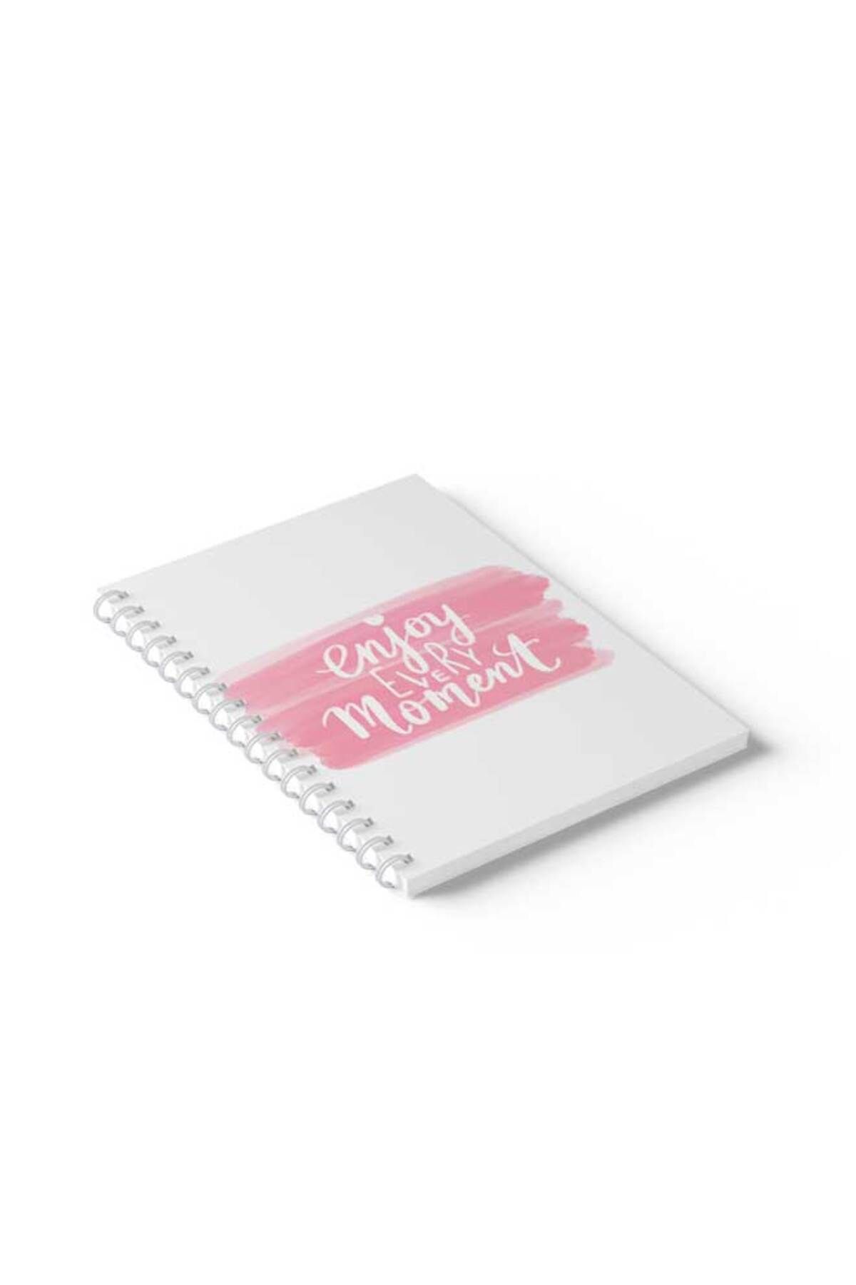 LOWHA-Spiral Notebook with Front and Back Hard Covers Featuring Enjoy Every Moment Design 2