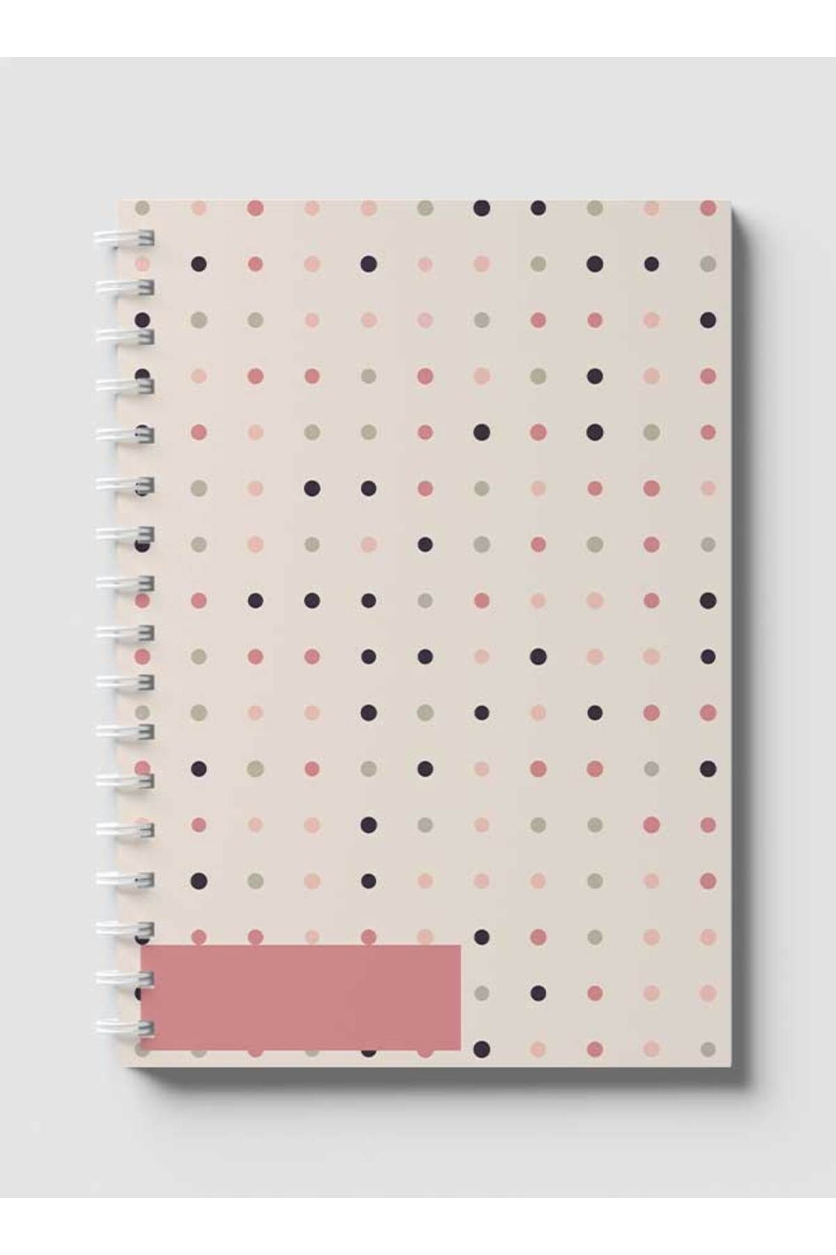 LOWHA-Spiral Notebook with Front and Back Hard Covers Featuring Graphic Dots Design 1