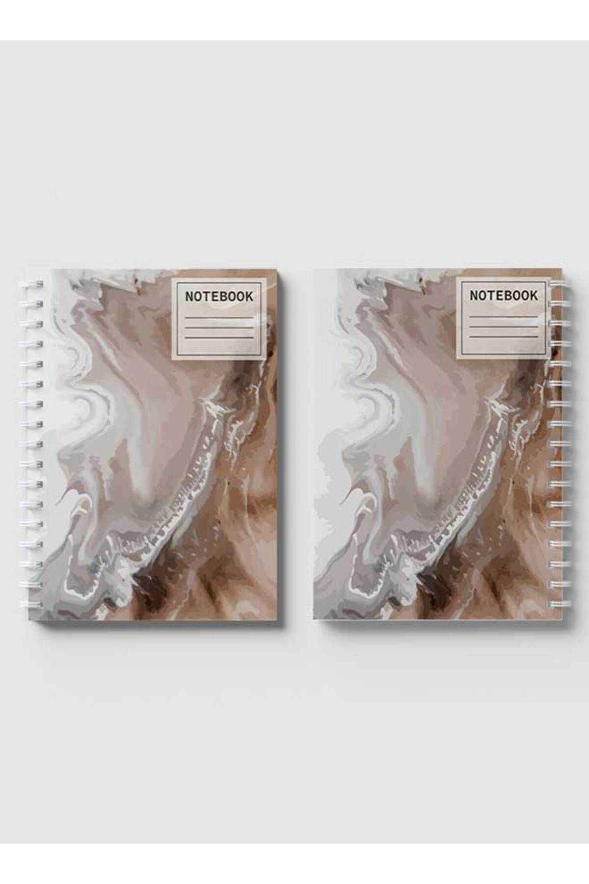 LOWHA-Spiral Notebook with Front and Back Hard Covers Featuring Watercolor Earth Style Paint Design 4
