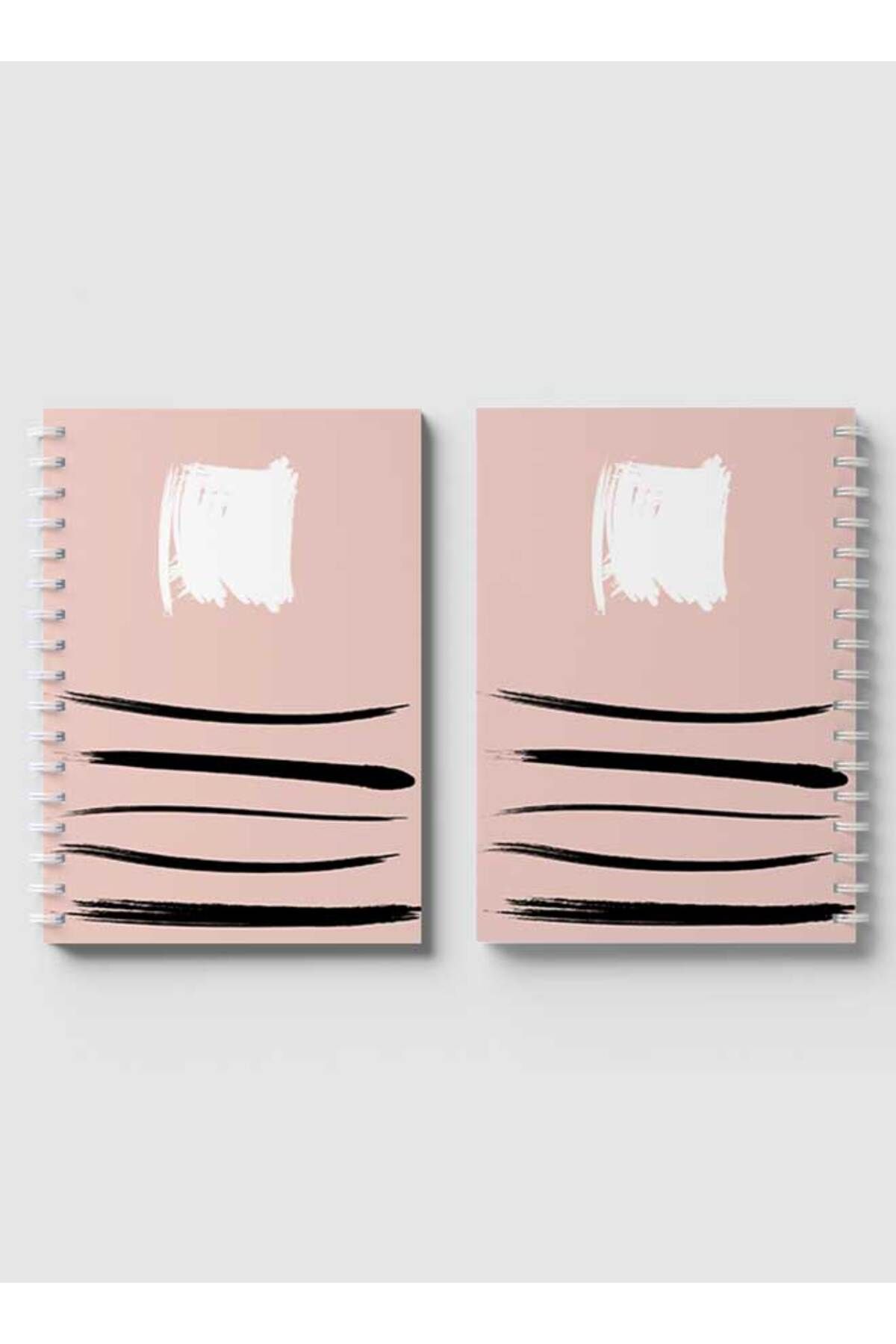 LOWHA-Spiral Notebook with Front and Back Hard Covers Featuring Brush Textures Design 4