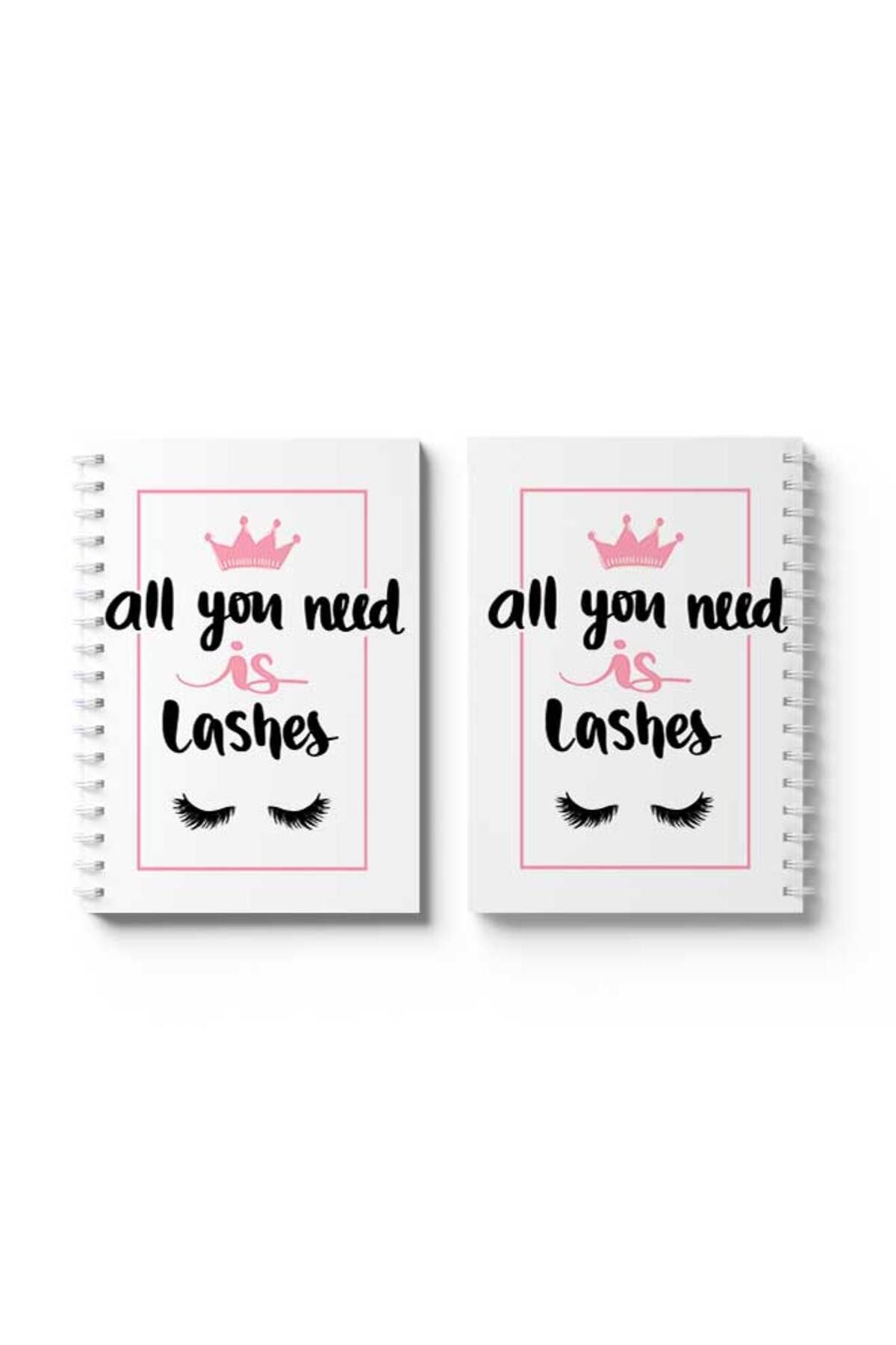 LOWHA-Spiral Notebook with Front and Back Hard Covers Featuring All You Need Is Lashes Design 4