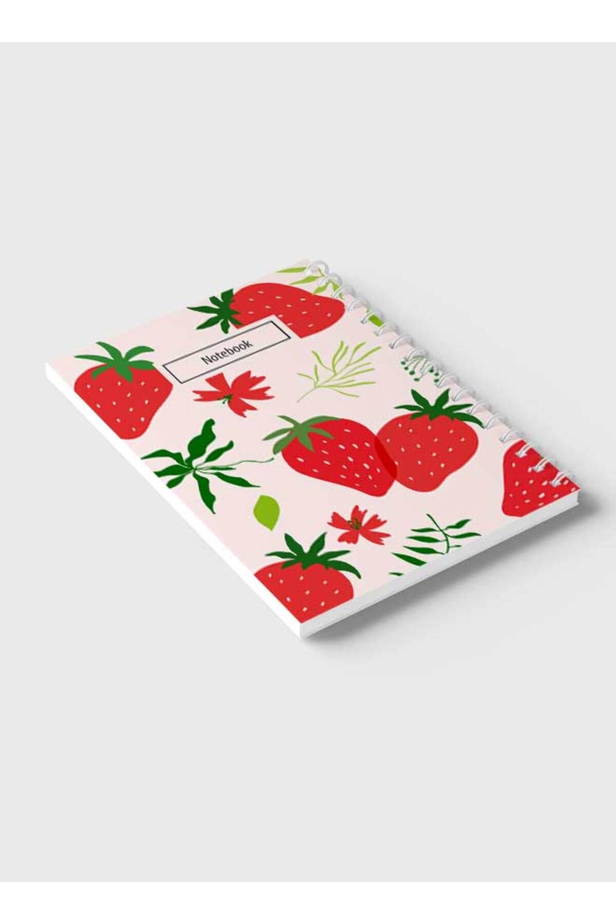 LOWHA-Spiral Notebook with Front and Back Hard Covers Featuring Strawberry Vector Design 6