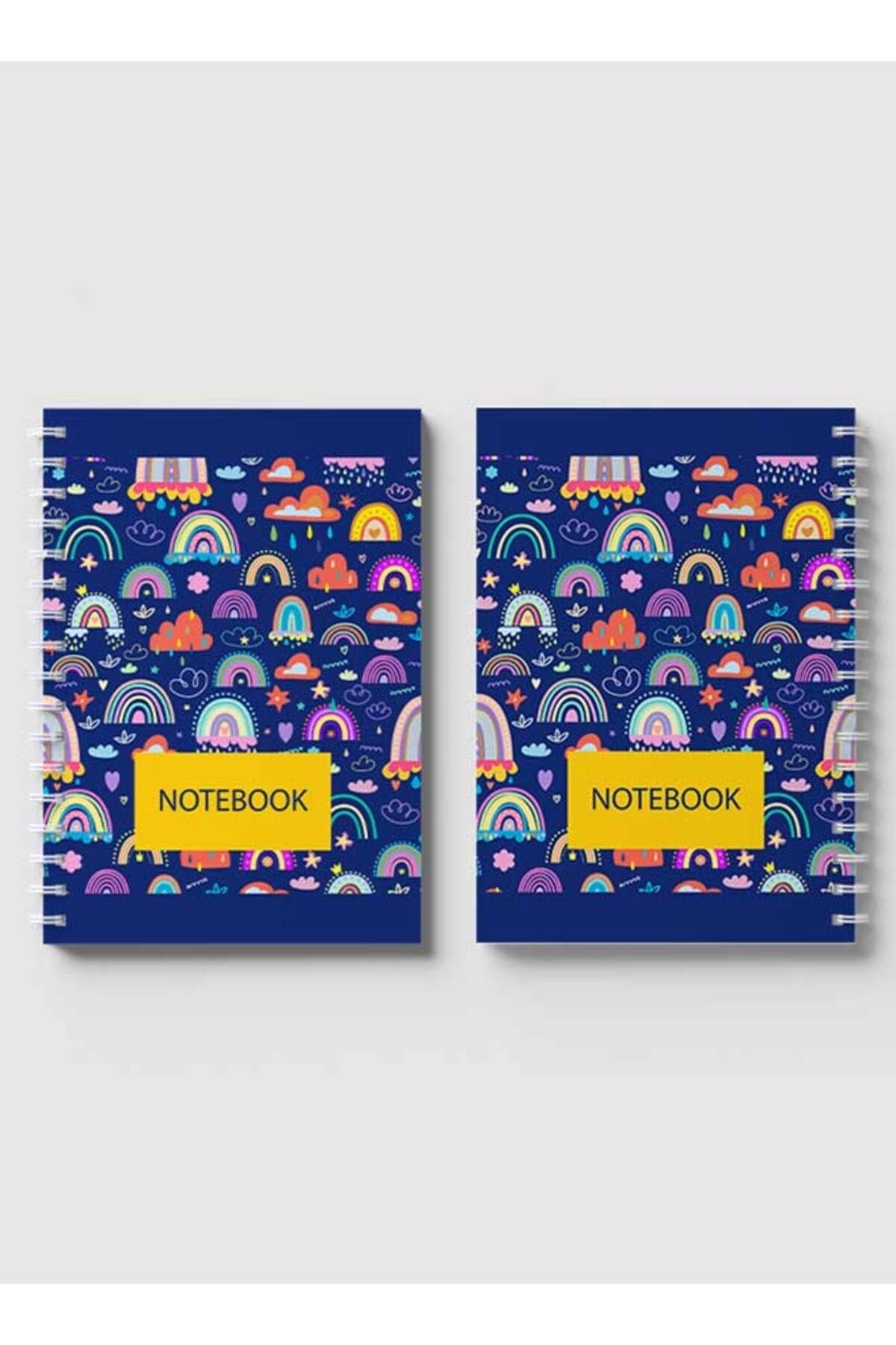 LOWHA-Spiral Notebook with Front and Back Hard Covers Featuring Boho Weather Design 4