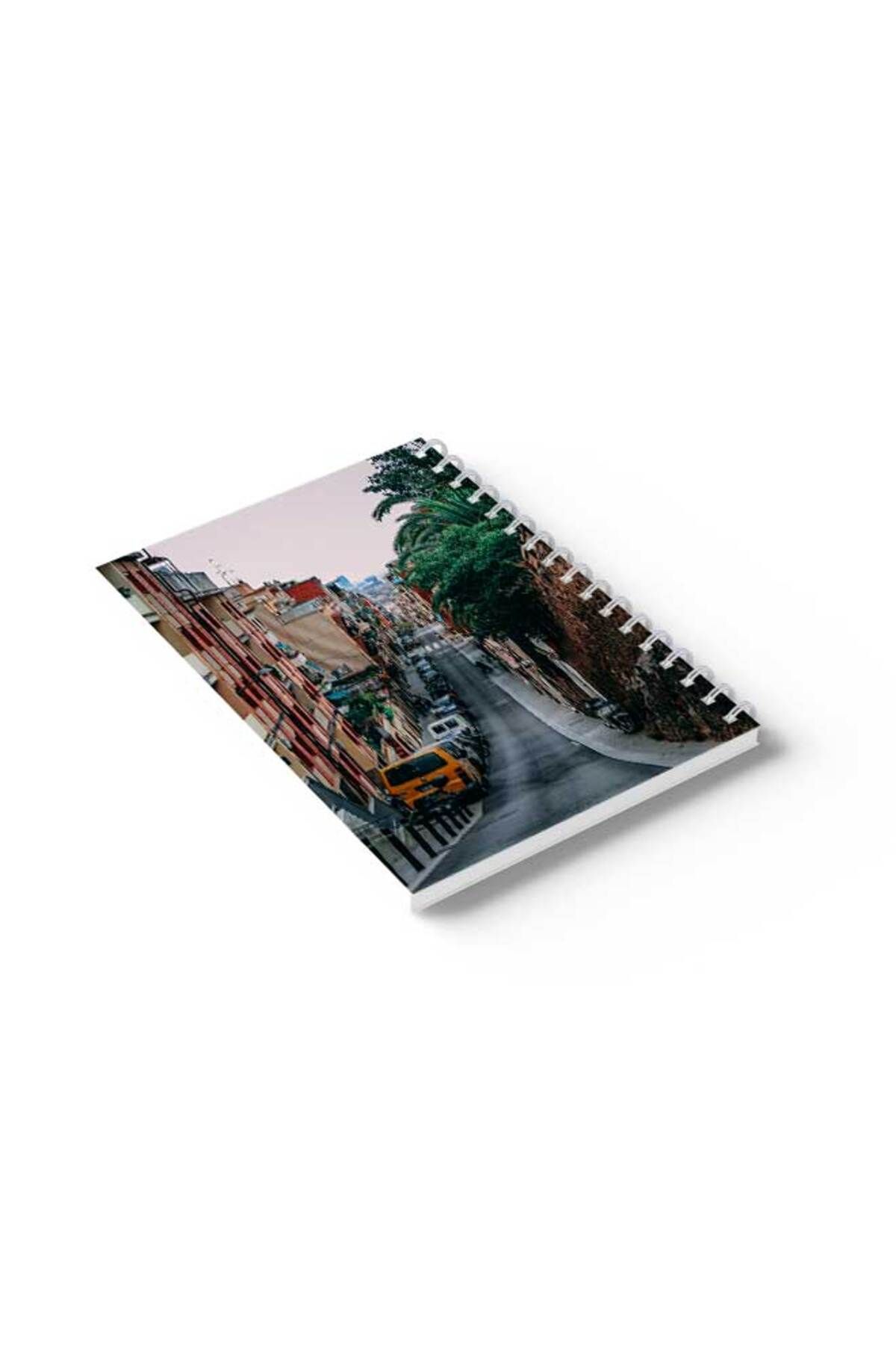 LOWHA-Spiral Notebook with Front and Back Hard Covers Featuring Part of the City Design 6