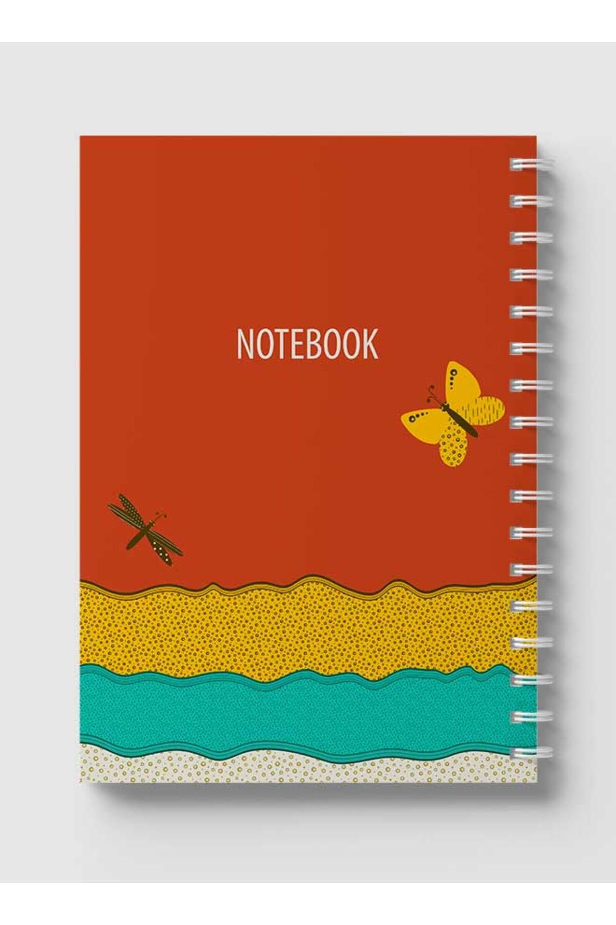 LOWHA-Spiral Notebook with Front and Back Hard Covers Featuring Dragonfly & Butterfly Design 5