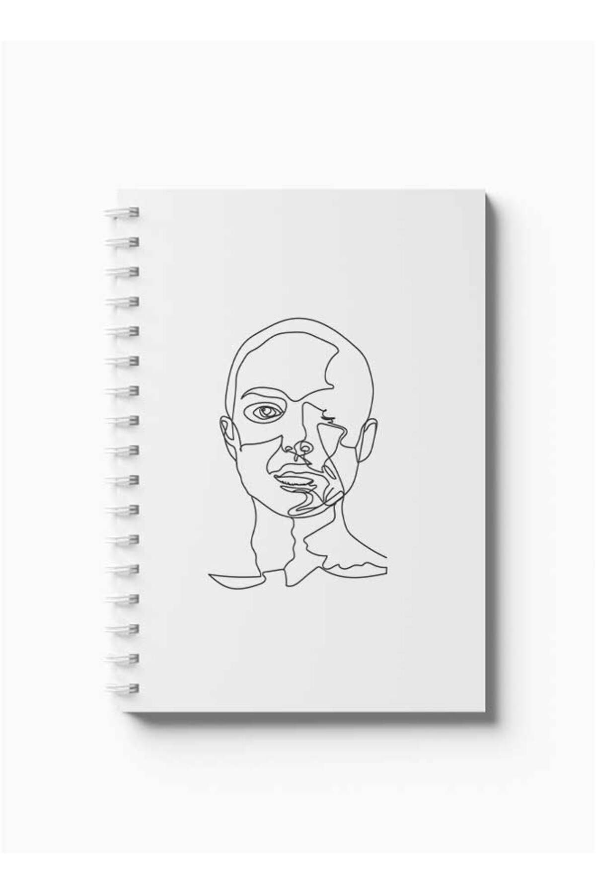LOWHA-Spiral Notebook with Front and Back Hard Covers Featuring Man Design 5