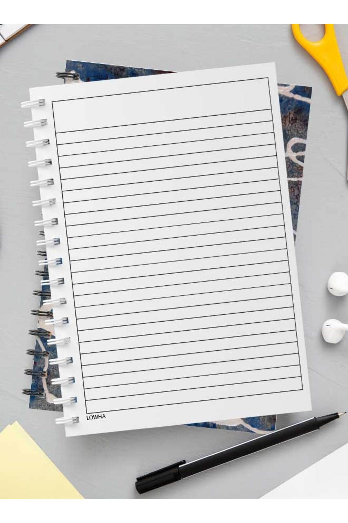 LOWHA-Spiral Notebook with Front and Back Hard Covers Featuring Granite Style Design 3