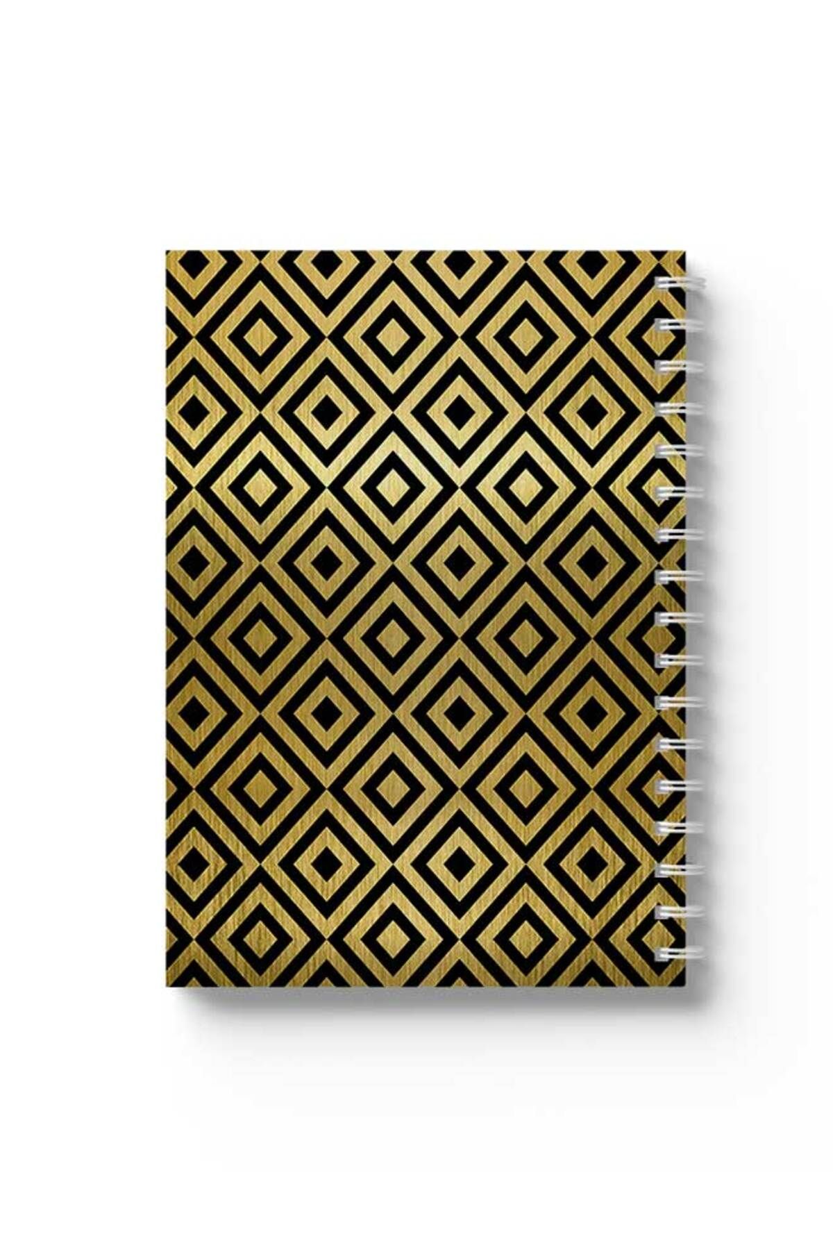 LOWHA-Spiral Notebook with Front and Back Hard Covers Featuring Shapes Design 1
